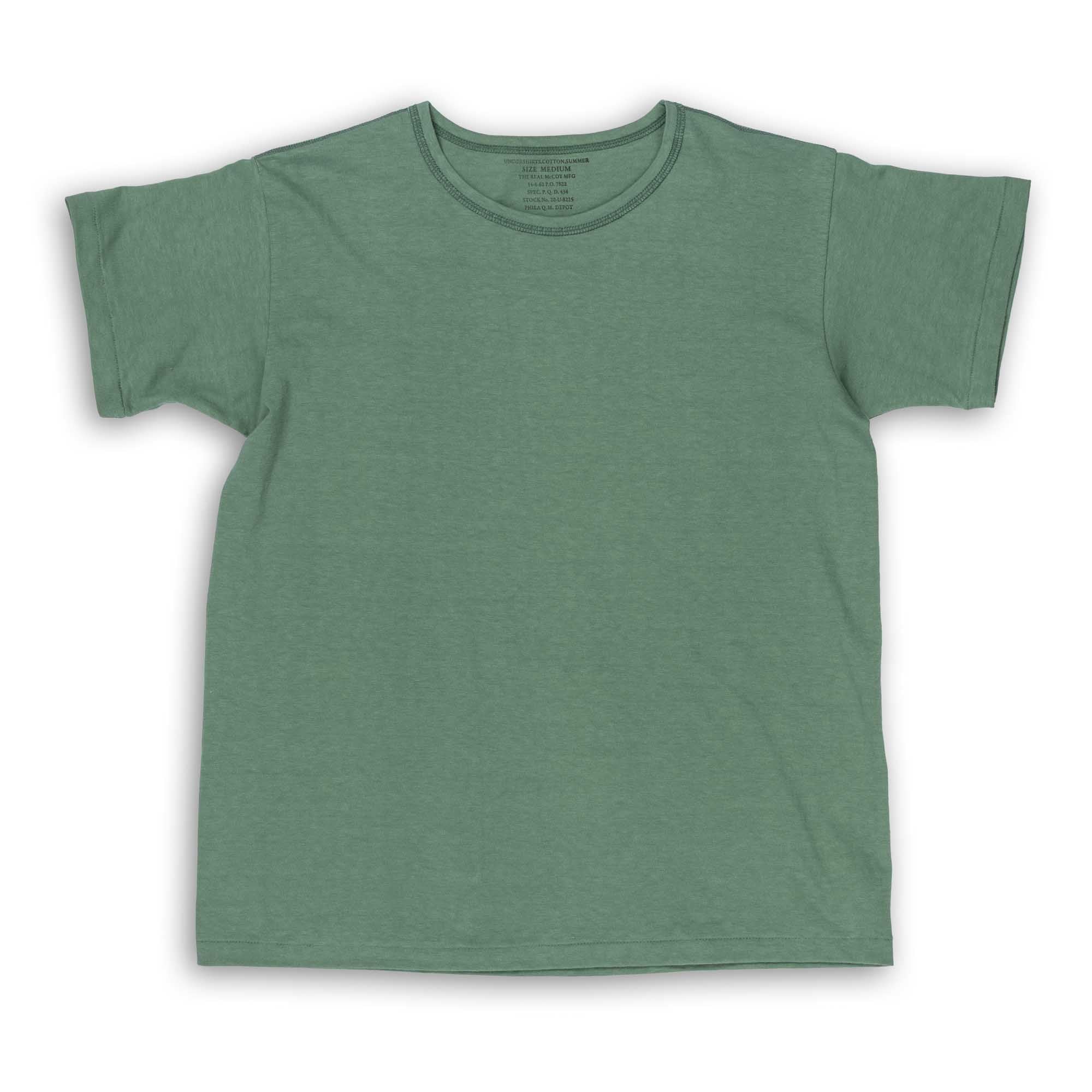 The Real McCoy's Cotton Summer Undershirt Green-T-Shirt-Clutch Cafe