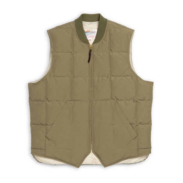 The Real McCoy's Cotton/Nylon Down Vest Olive-Down Vest-Clutch Cafe