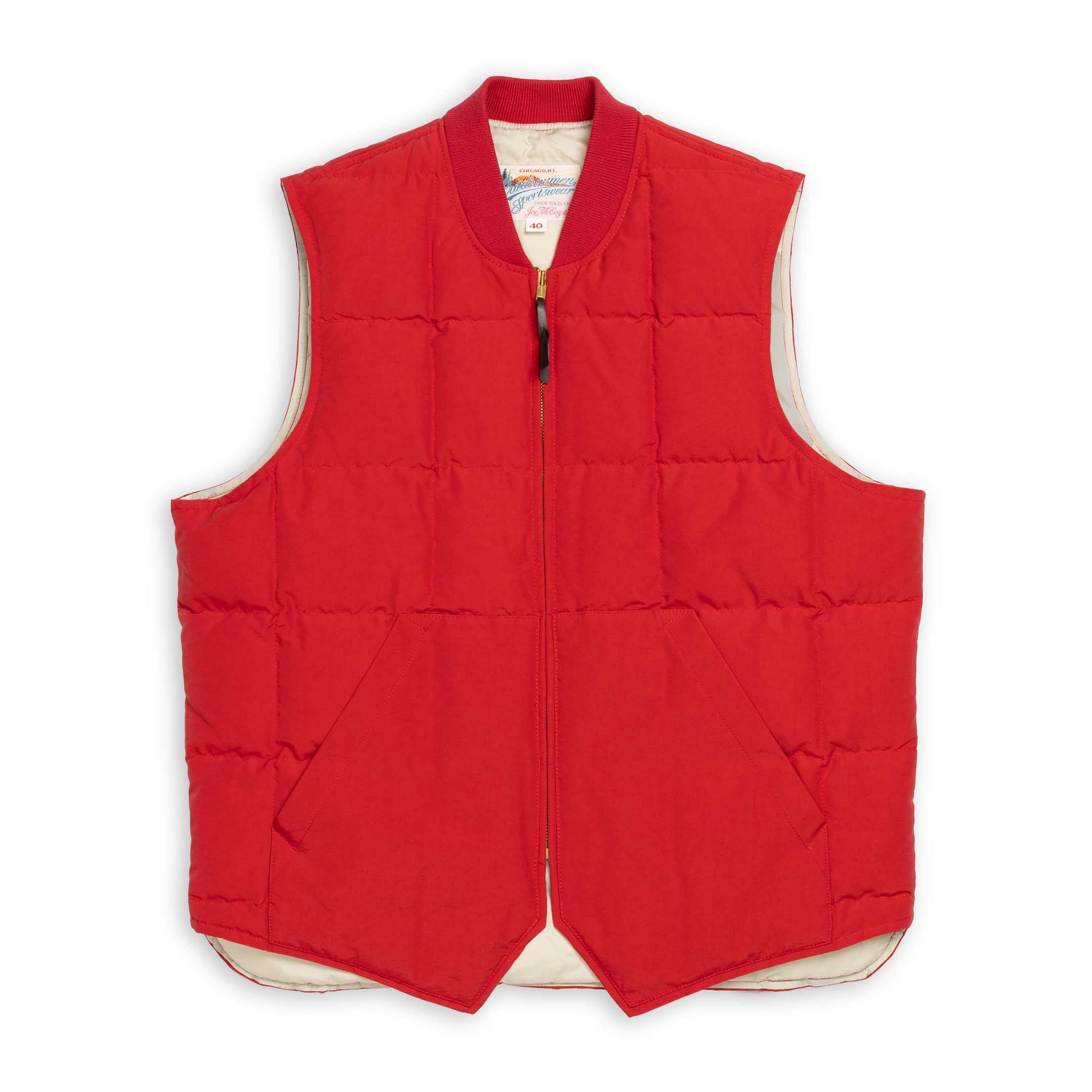 The Real McCoy's Cotton/Nylon Down Vest Red-Down Vest-Clutch Cafe