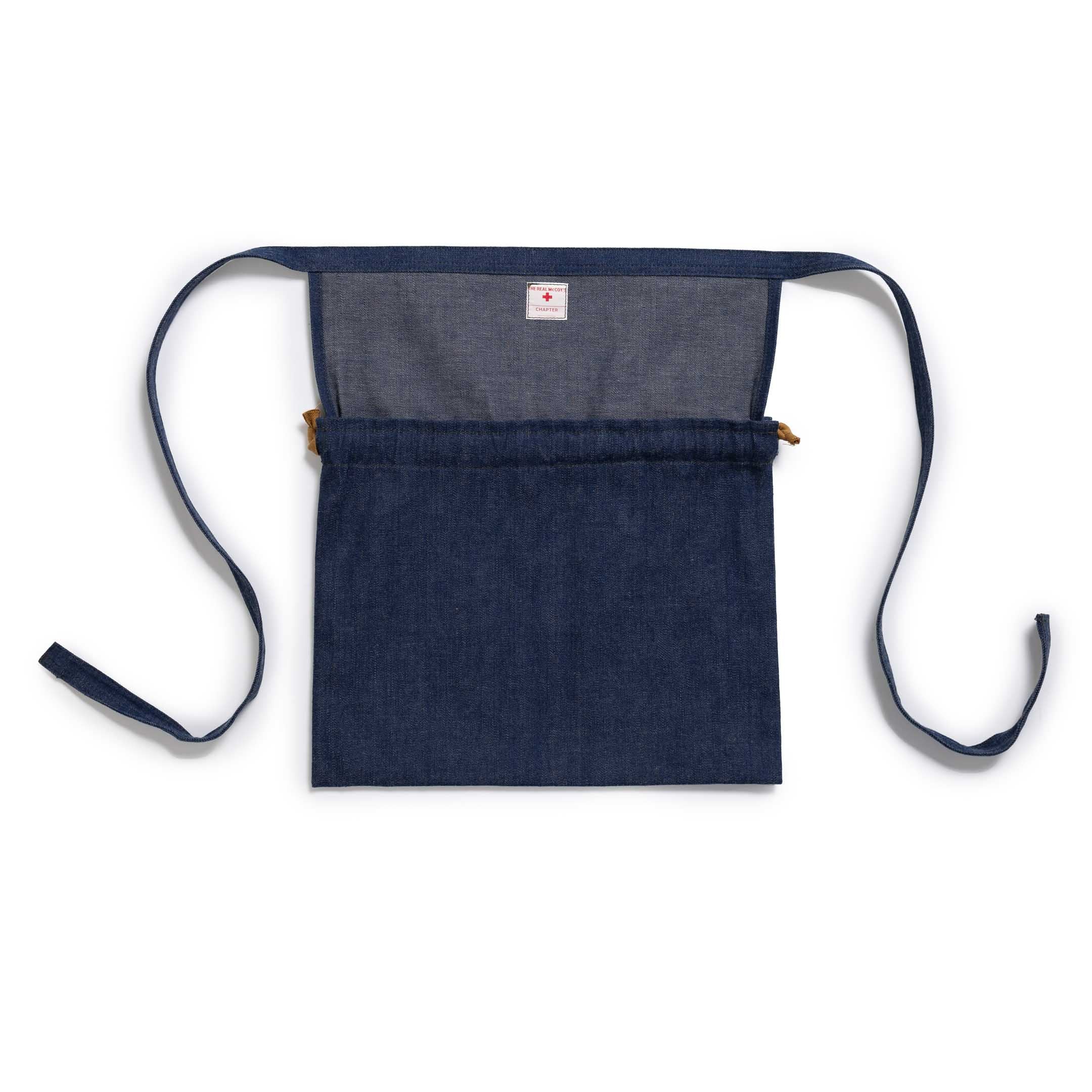 The Real McCoy's Denim Apron Bag Indigo-Scarf-Clutch Cafe