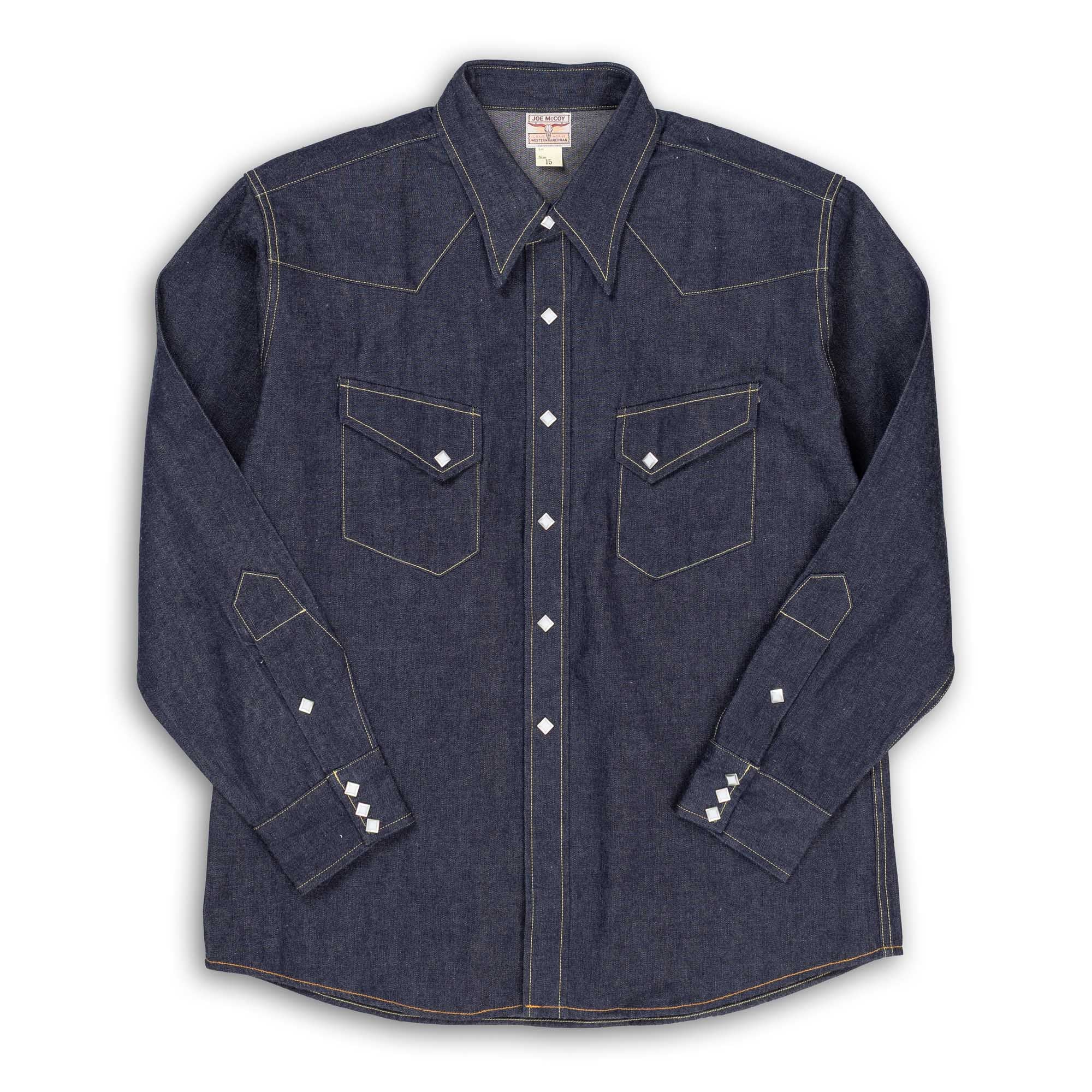 The Real McCoy's Denim Western Shirt / Ridge Slant Indigo-Shirt-Clutch Cafe