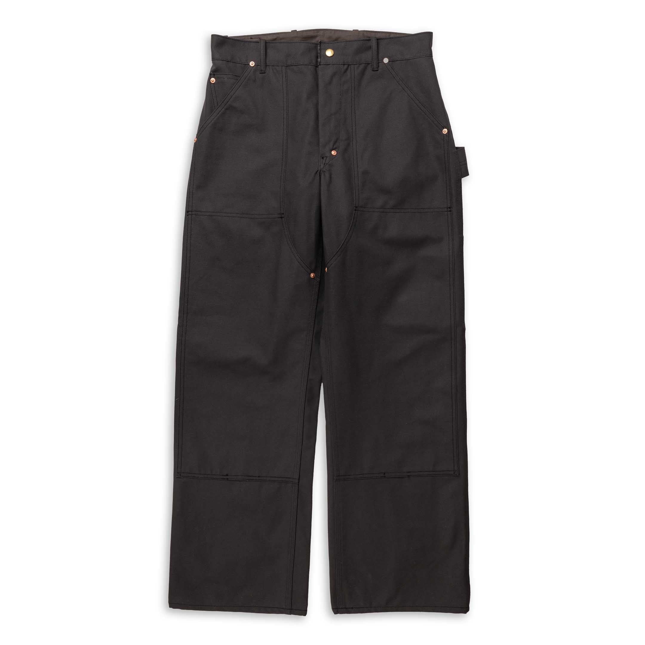 The Real McCoy's Double-Knee Work Trousers Charcoal-Trousers-Clutch Cafe