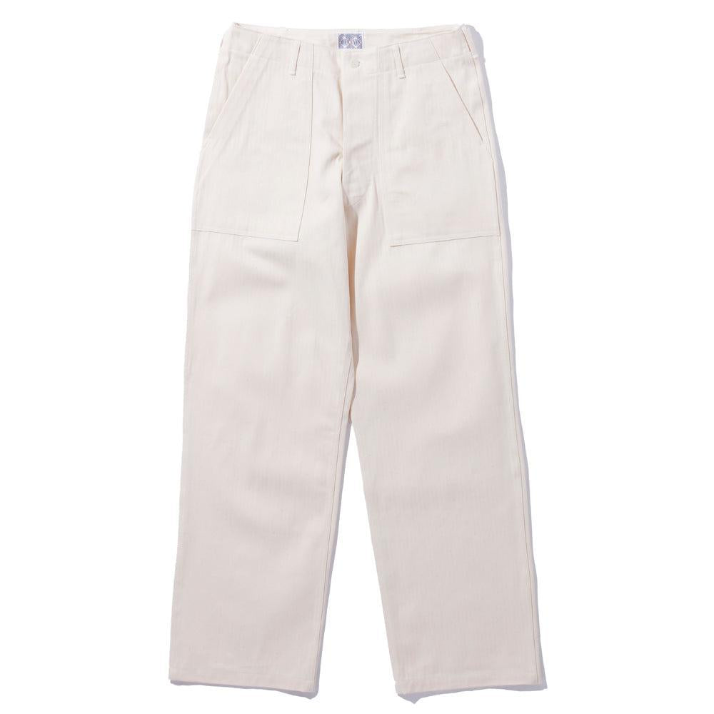 The Real McCoy's HBT Utility Trousers White-Trousers-Clutch Cafe