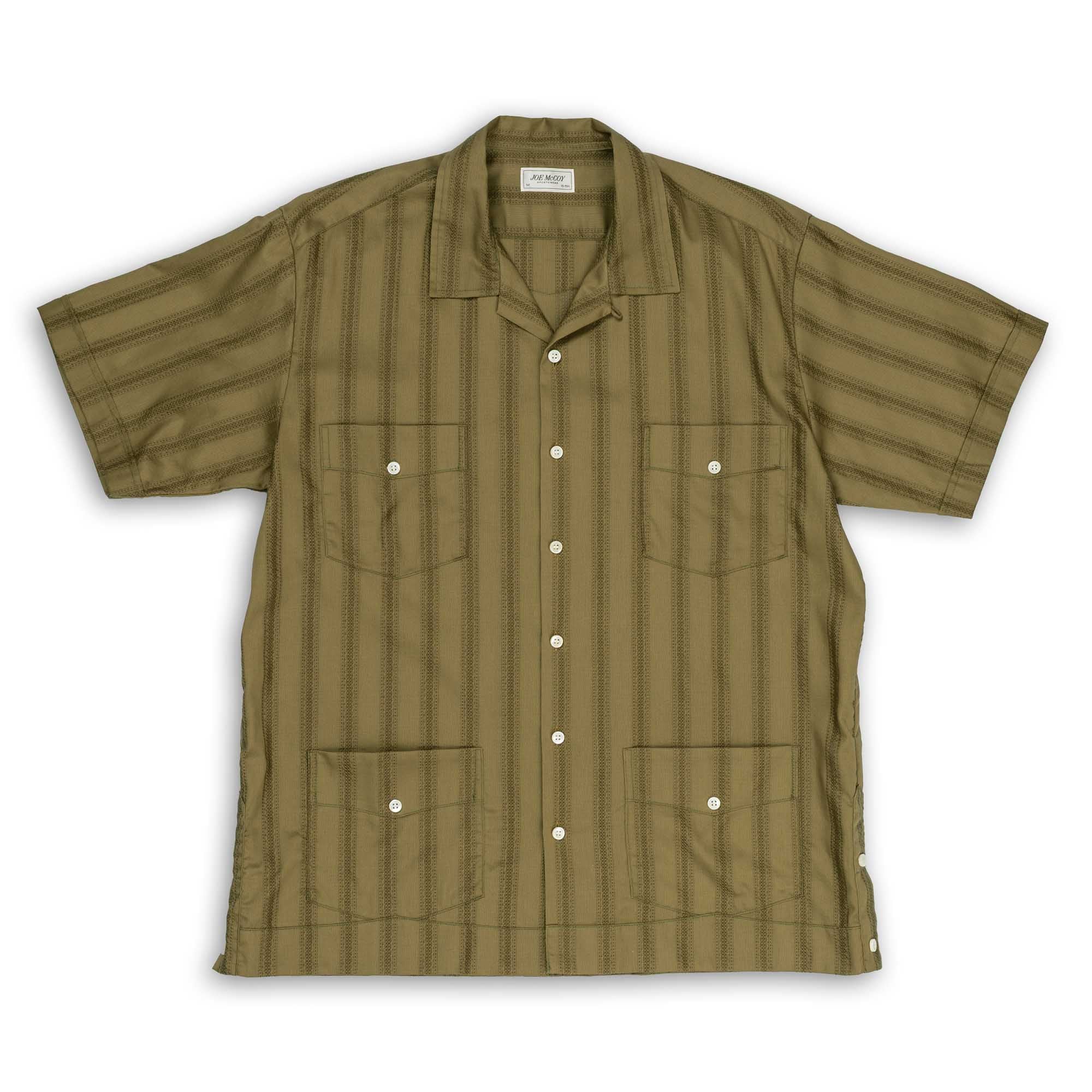 The Real McCoy's Joe McCoy Cuban Shirt Olive-Clutch Cafe