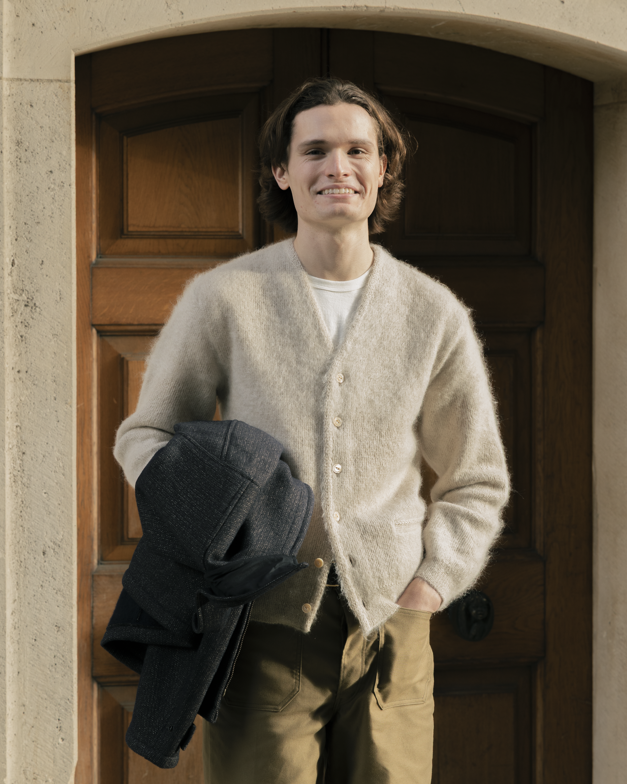 The Real McCoy's Joe McCoy Mohair Cardigan Beige-Cardigan-Clutch Cafe