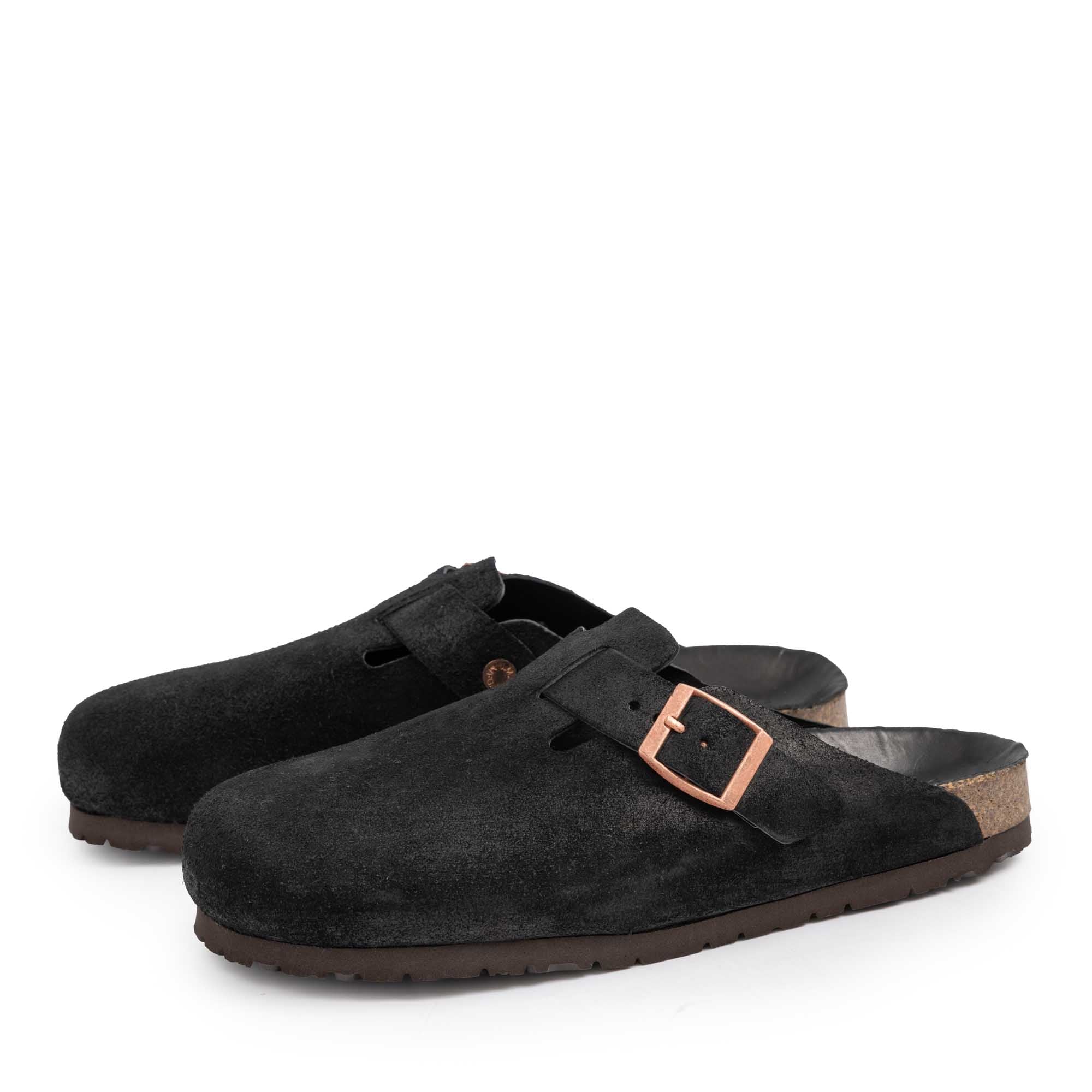 The Real McCoy's Leather Foot-Support Clogs Black – Clutch Cafe