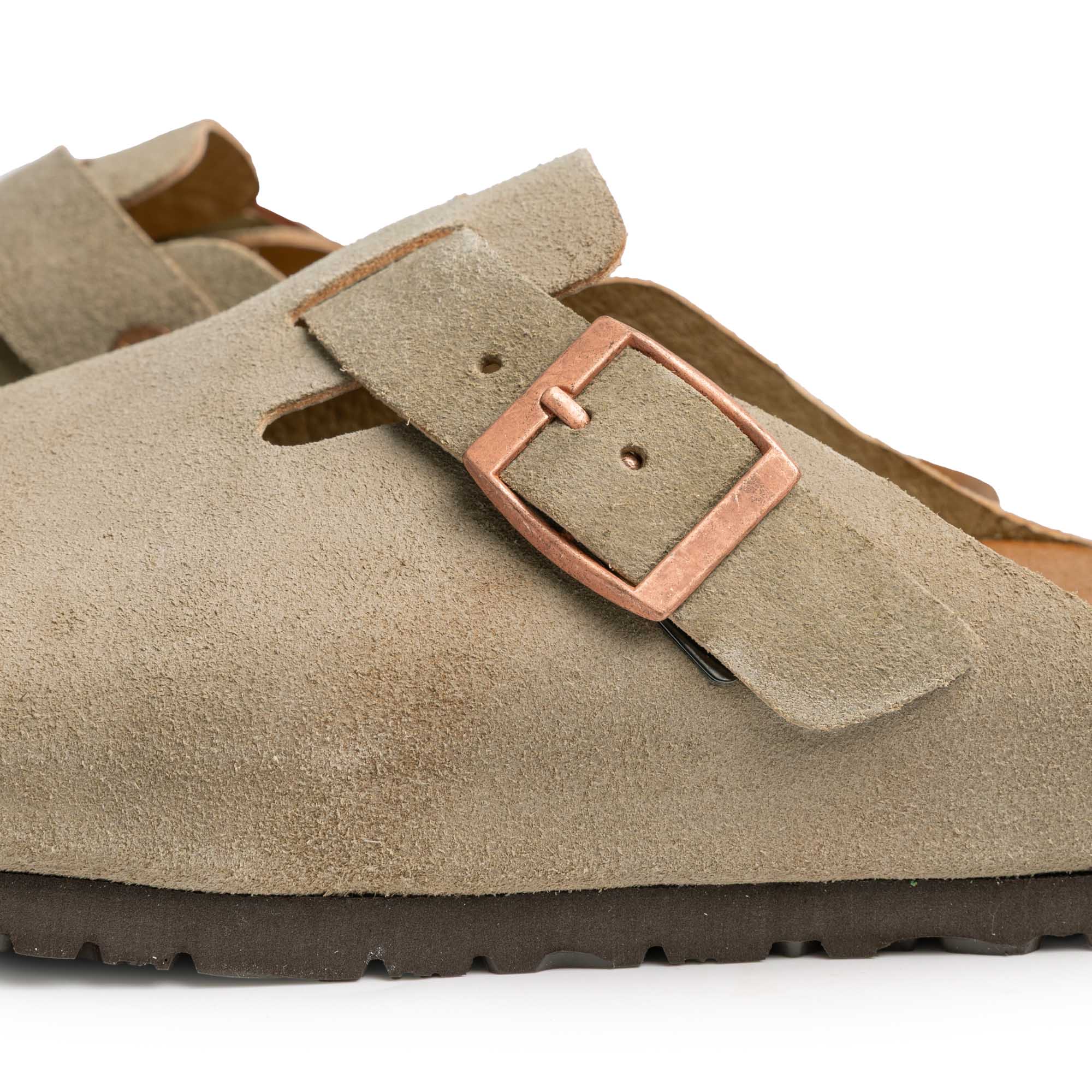 The Real McCoy's Leather Foot-Support Clogs Taupe-Sandals-Clutch Cafe