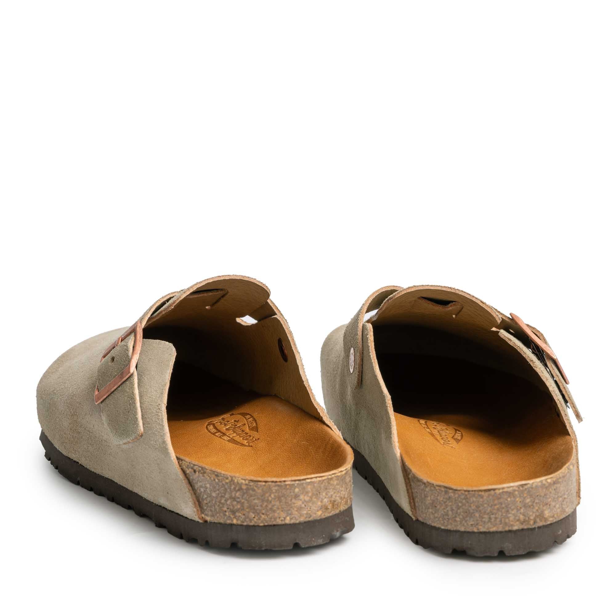 The Real McCoy's Leather Foot-Support Clogs Taupe – Clutch Cafe