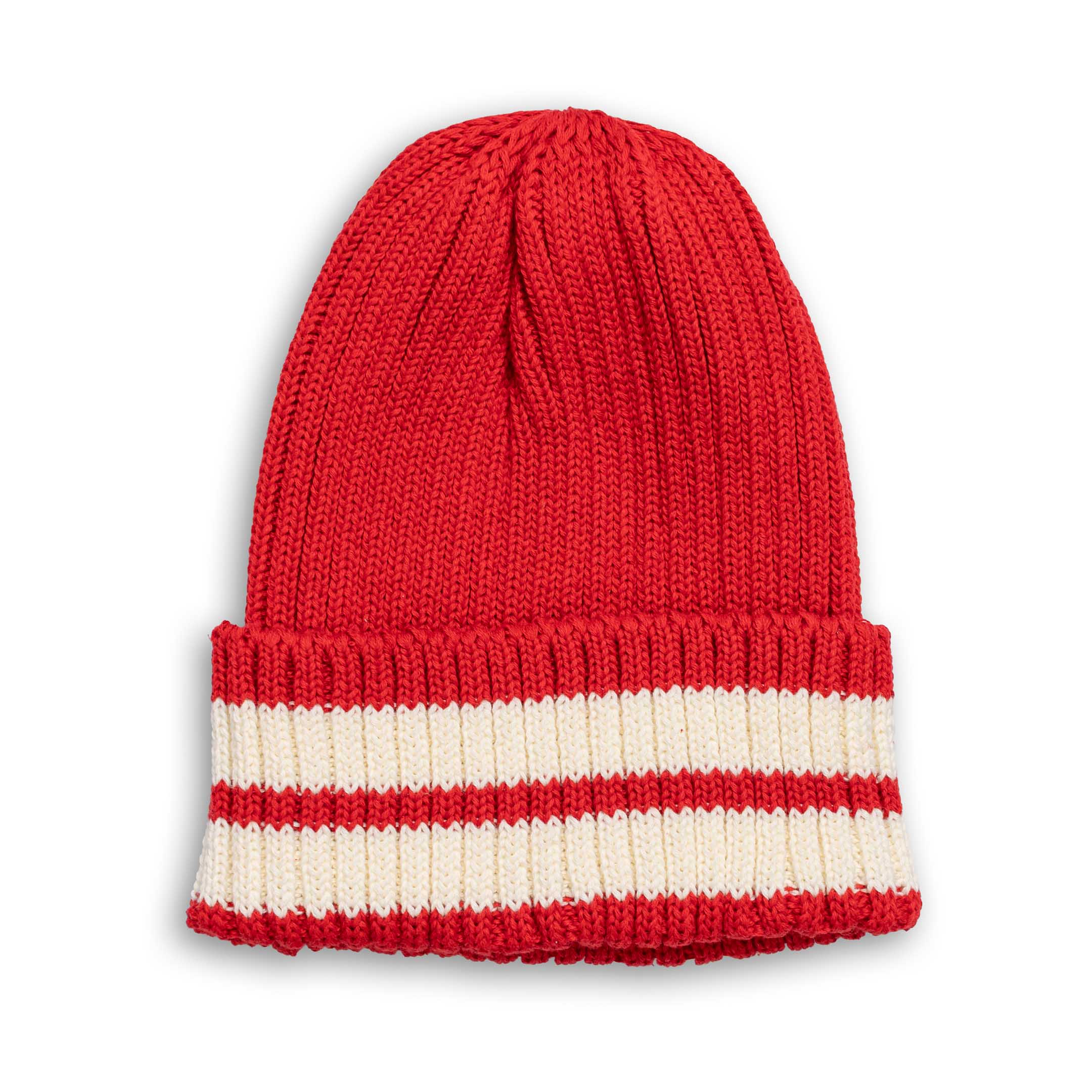 The Real McCoy's Striped Cotton Knit Cap Red-Hat-Clutch Cafe