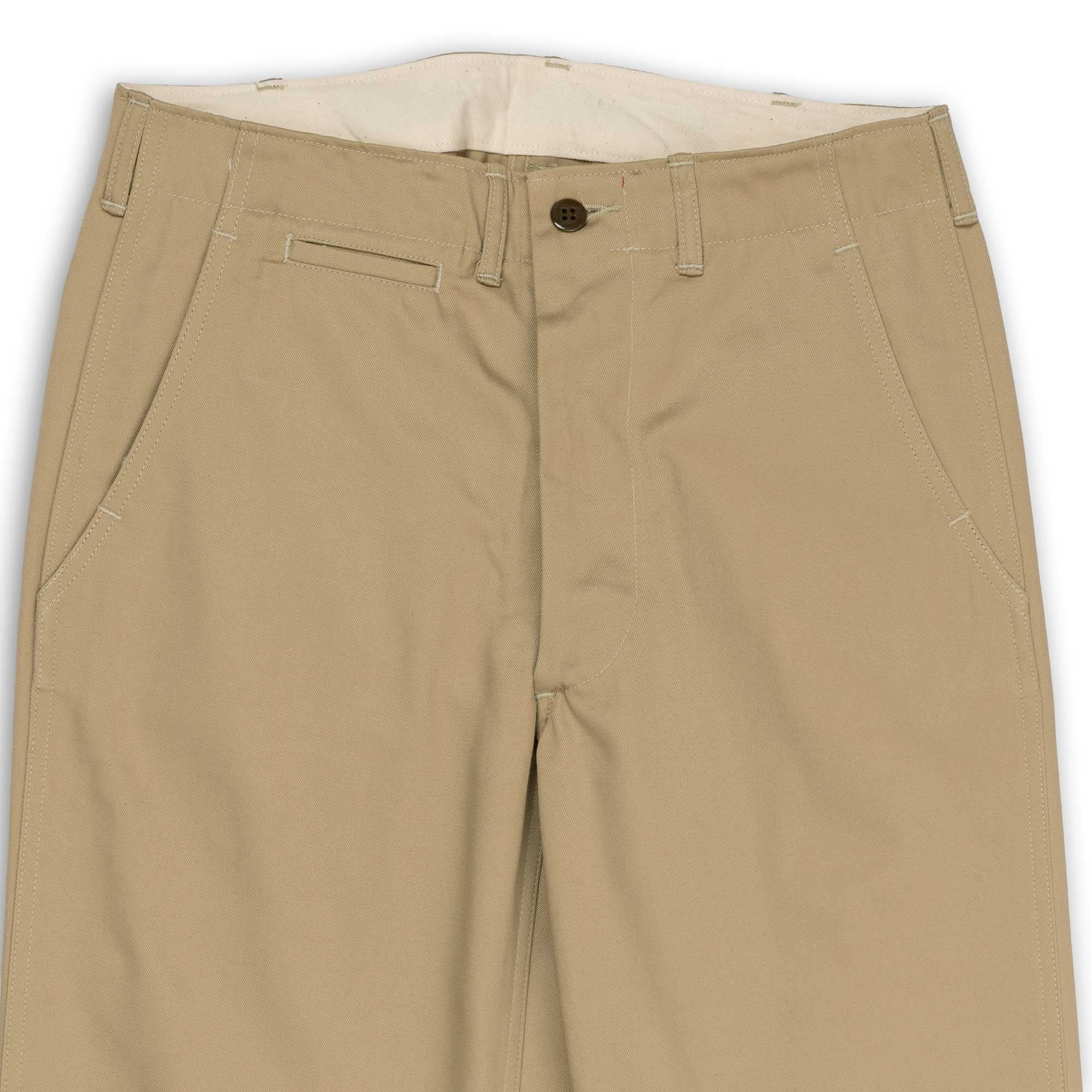 The Real McCoy's Trousers, Cotton, Khaki, 1945 Chino-Trousers-Clutch Cafe