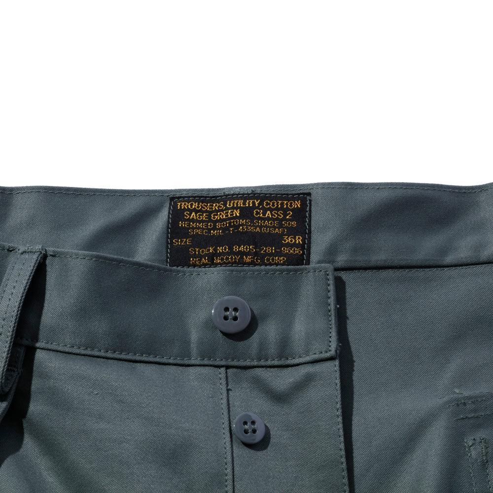 The Real McCoy's Trousers, Utility, Cotton / USAF Sage Green-Trousers-Clutch Cafe