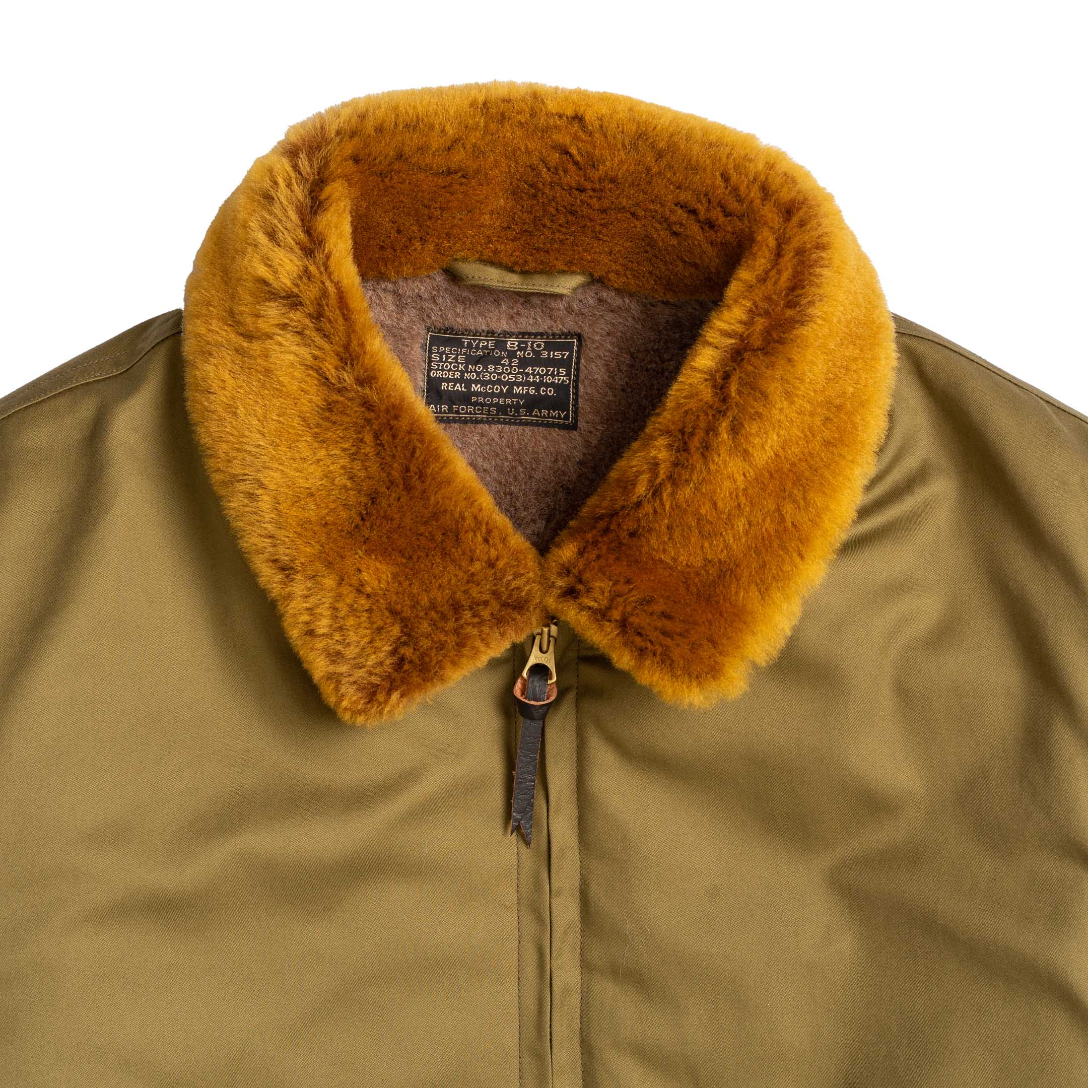 The Real McCoy's Type B-10 Real McCoy MFG. Co. Olive-Jacket-Clutch Cafe