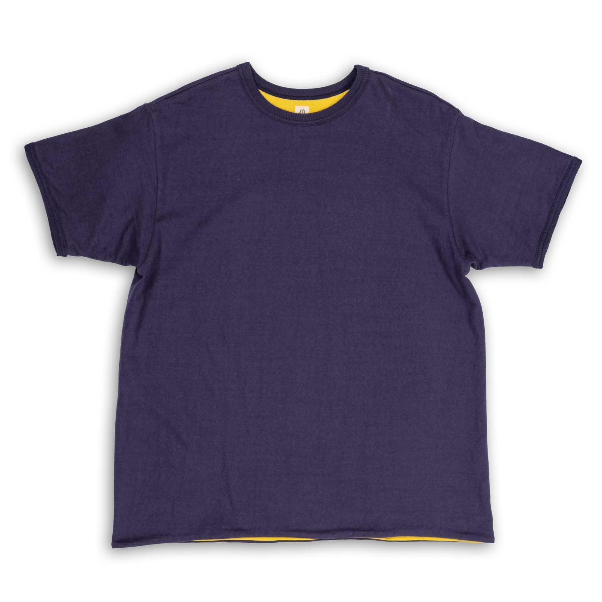 The Real McCoy's USN Reversible T-shirt Navy/Yellow-T-Shirt-Clutch Cafe