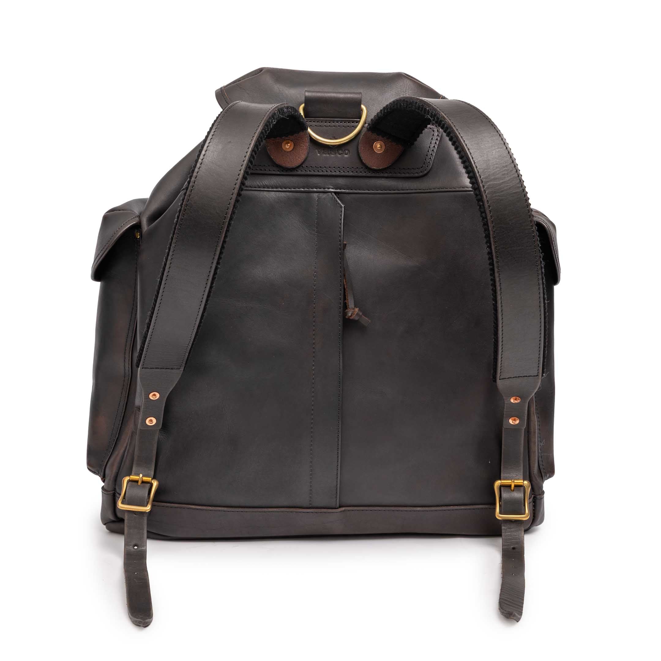 Vasco Leather Army Rucksack Black-Bag-Clutch Cafe