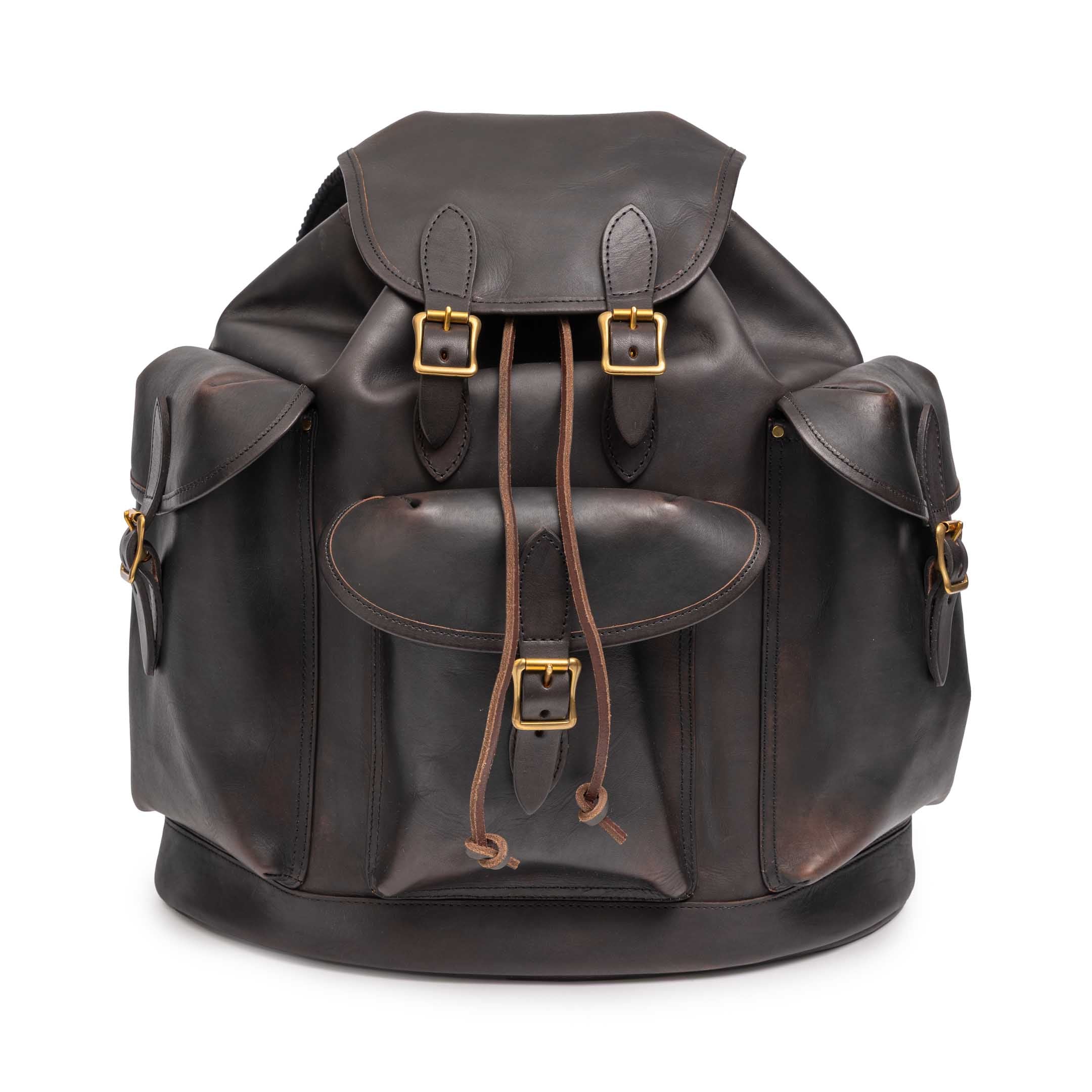 Vasco Leather Army Rucksack Black-Bag-Clutch Cafe