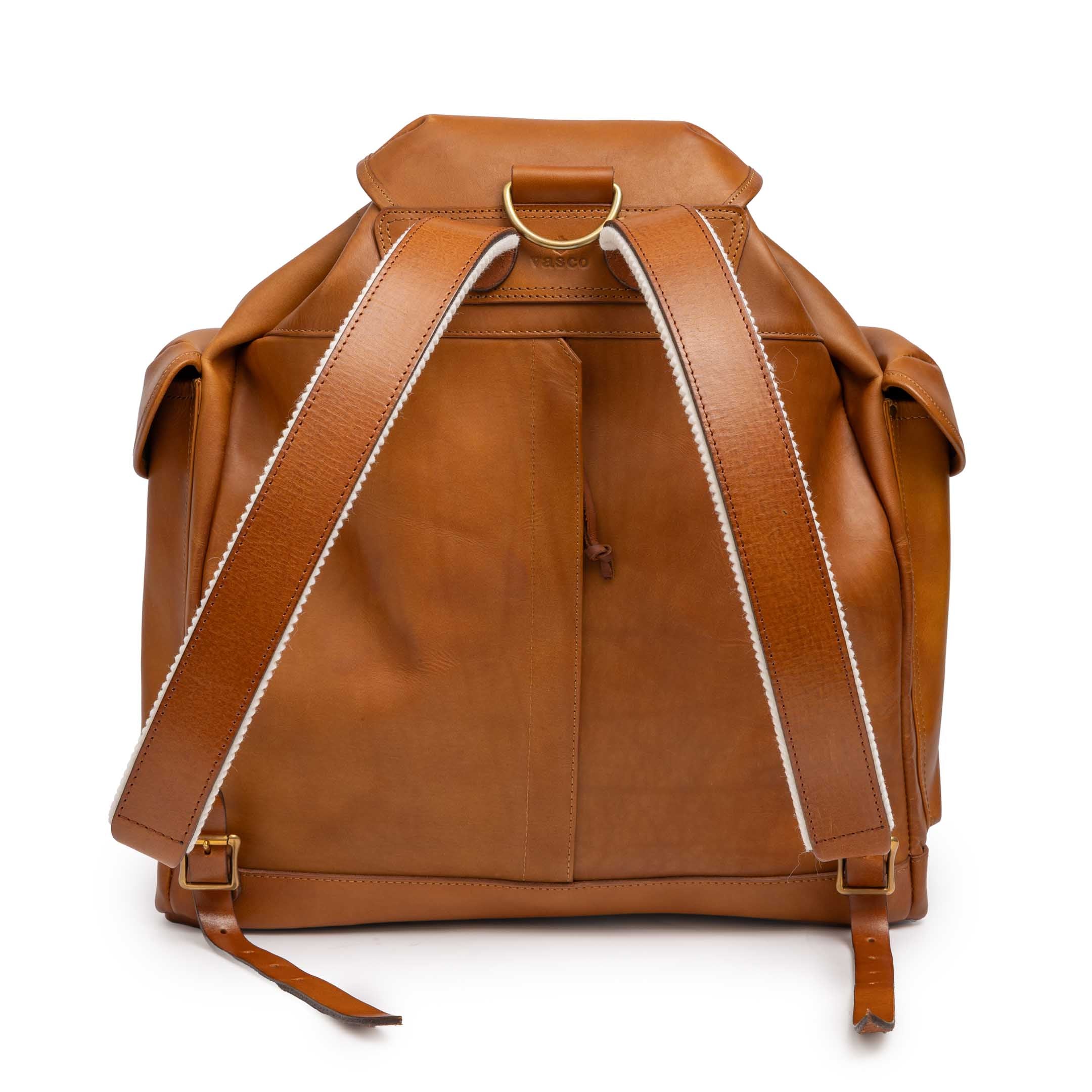 Vasco Leather Army Rucksack Sand-Bag-Clutch Cafe
