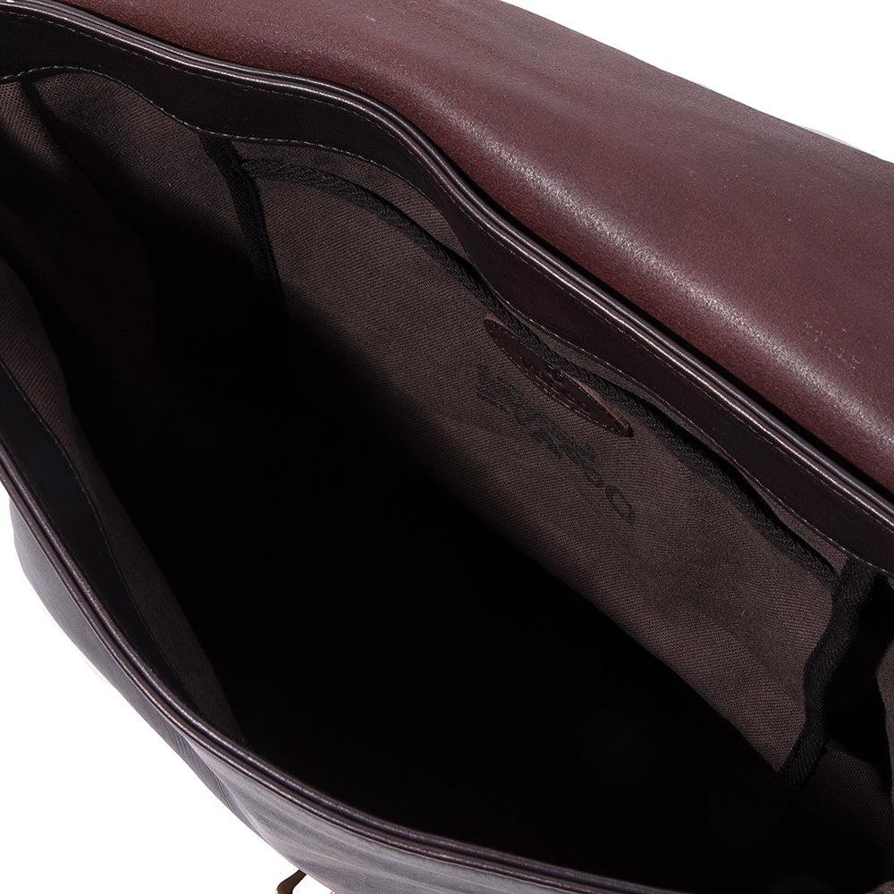 Vasco Leather Postman Shoulder Bag (Large) Black-Bag-Clutch Cafe