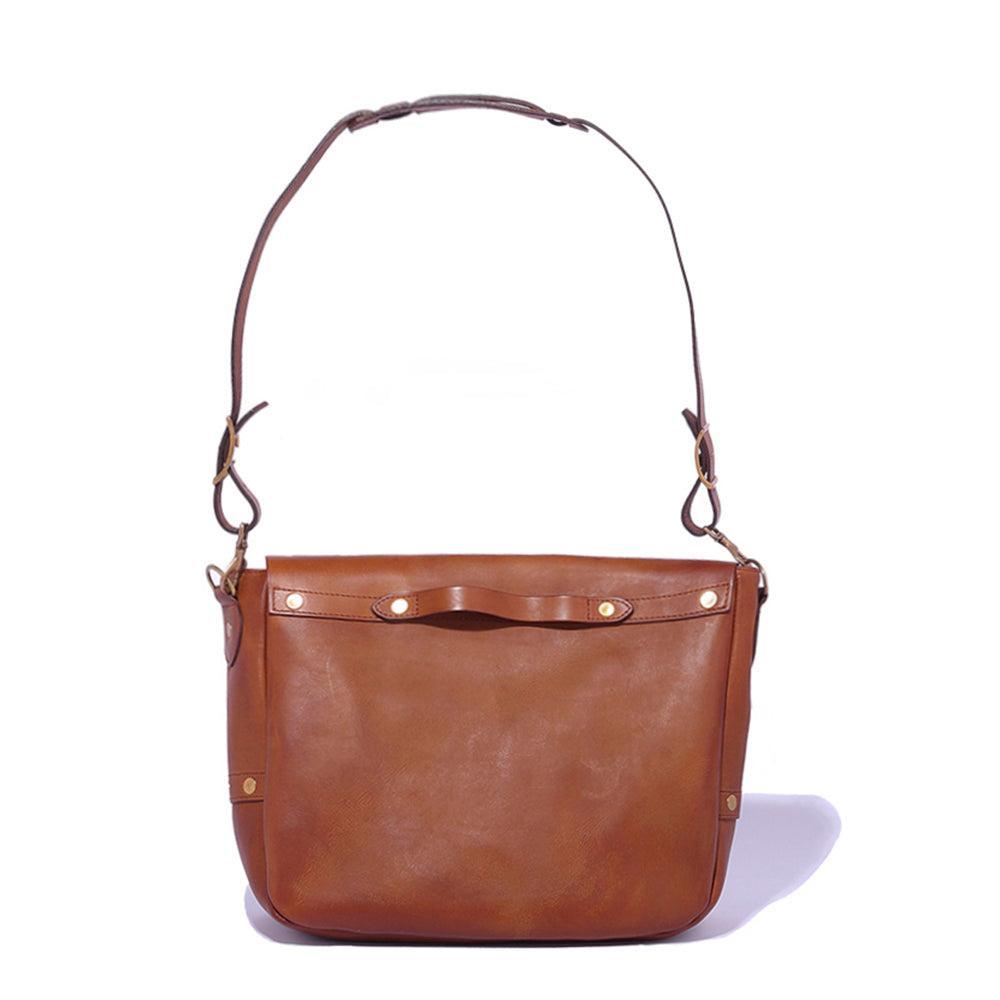 Vasco Leather Postman Shoulder Bag (Large) Camel-Bag-Clutch Cafe