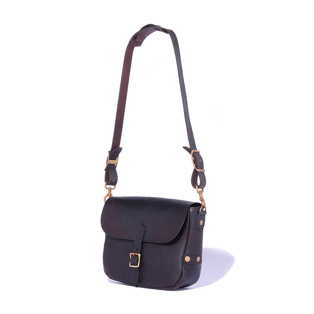 Vasco Leather Postman Shoulder Bag (Small) Black-Bag-Clutch Cafe
