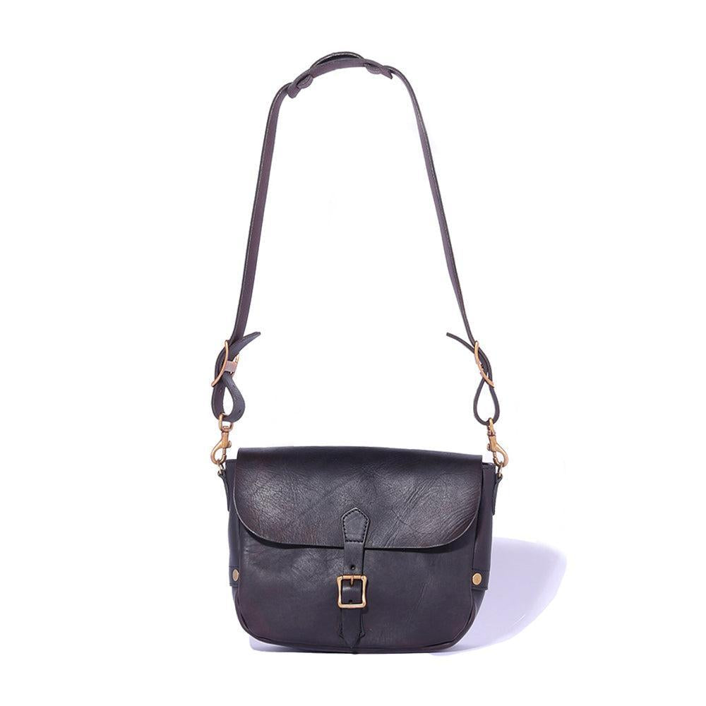 Vasco Leather Postman Shoulder Bag (Small) Black-Bag-Clutch Cafe