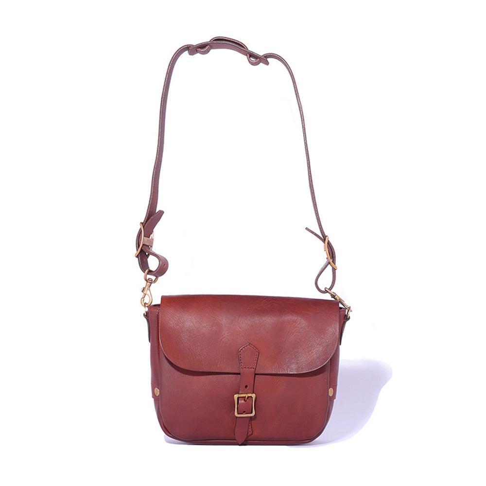 Vasco Leather Postman Shoulder Bag (Small) Sand-Bag-Clutch Cafe