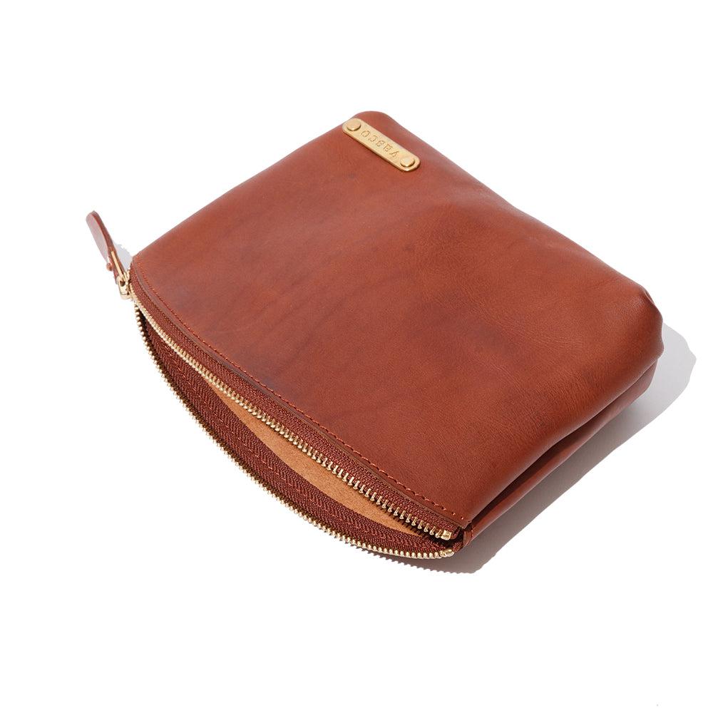 Vasco Leather Travel Pouch Camel-Bag-Clutch Cafe