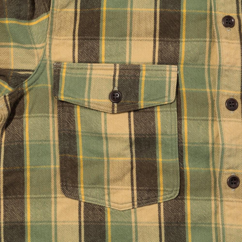 Warehouse & Co Lot. 3022 Flannel Shirt w/Chin Strap Beige-Shirt-Clutch Cafe