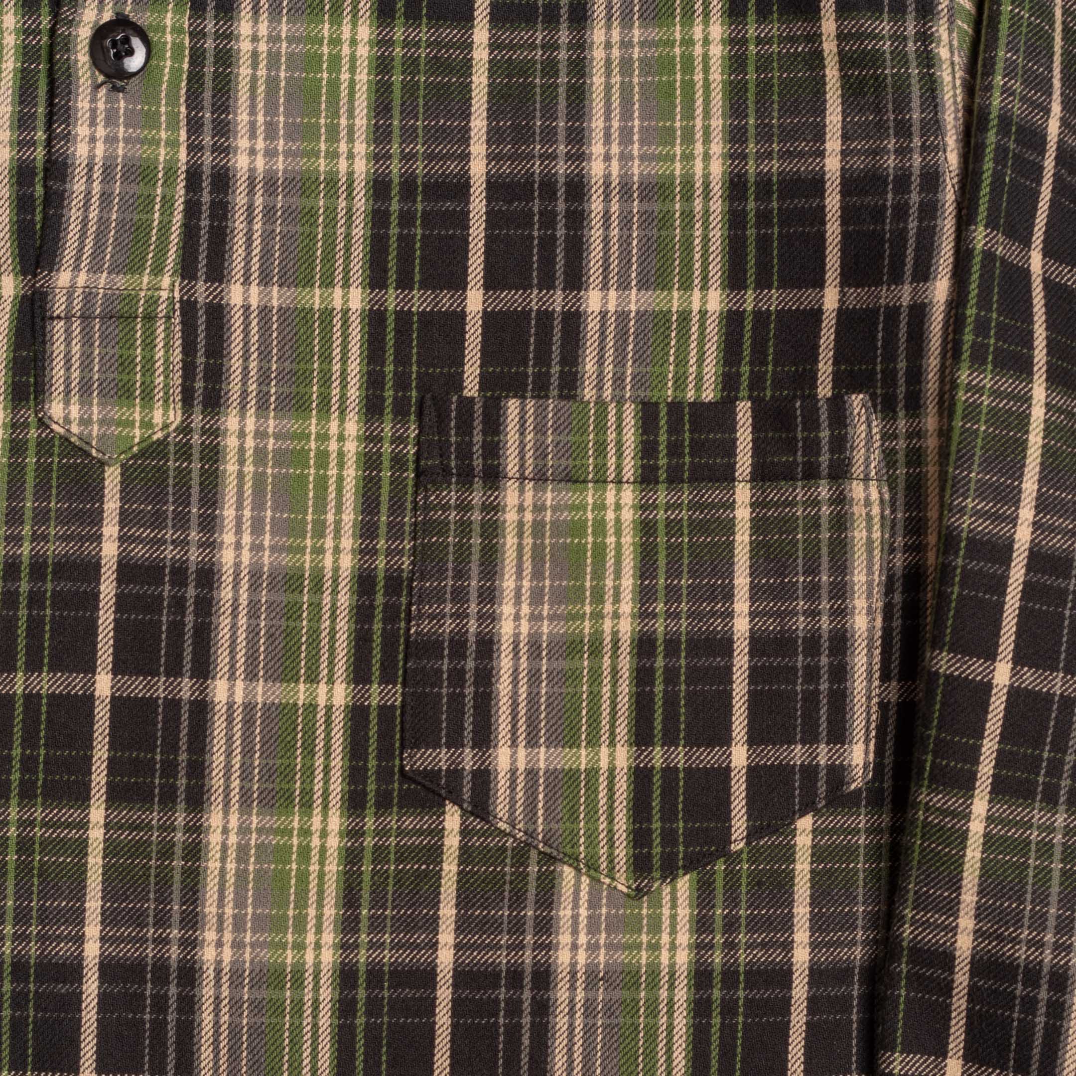 Warehouse & Co Lot. 3063 WPA One Pocket Pullover Flannel Shirt Green-Shirt-Clutch Cafe