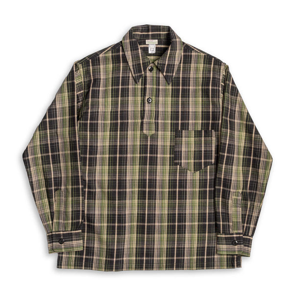 Warehouse & Co Lot. 3063 WPA One Pocket Pullover Flannel Shirt Green-Shirt-Clutch Cafe