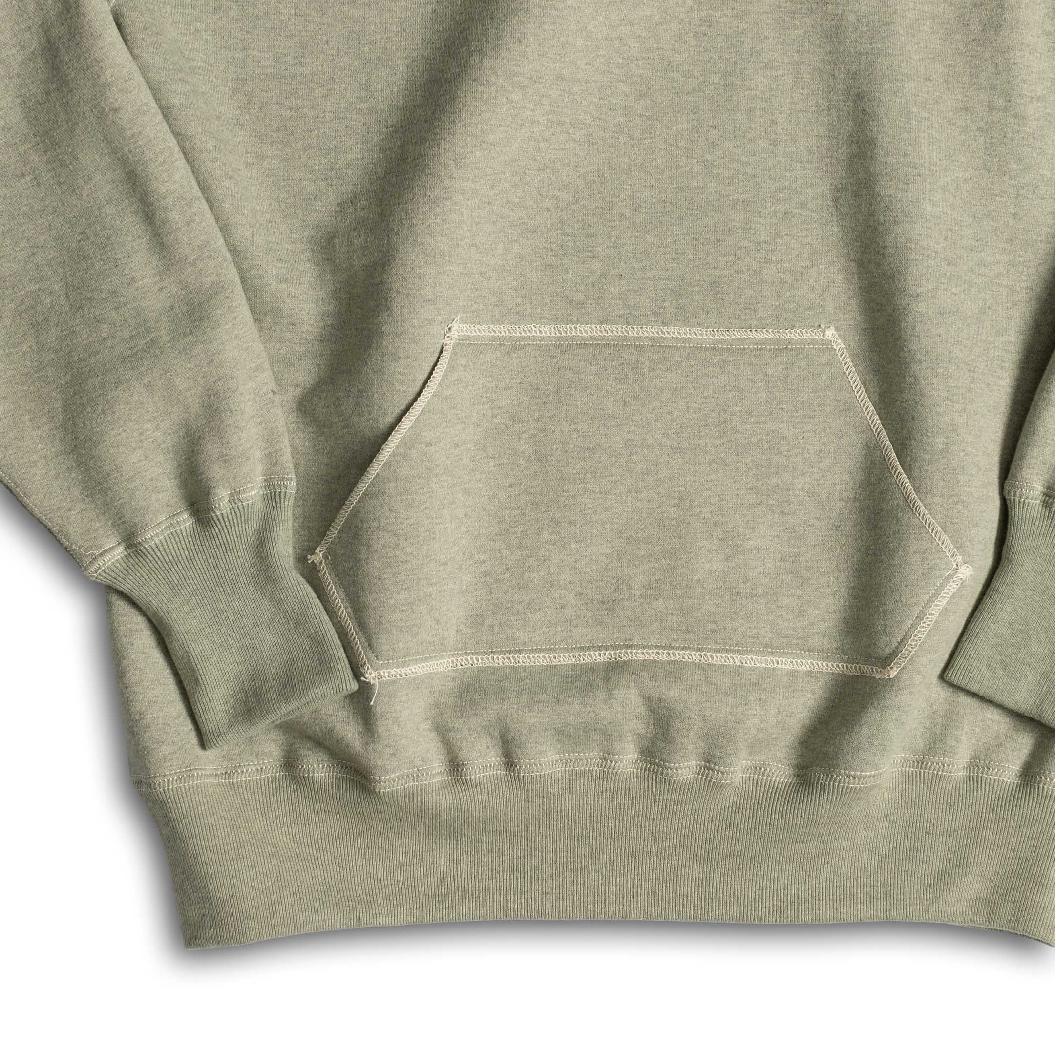 John Gluckow Back-Panel Afterhood Heather Green-Hooded Sweatshirt-Clutch Cafe