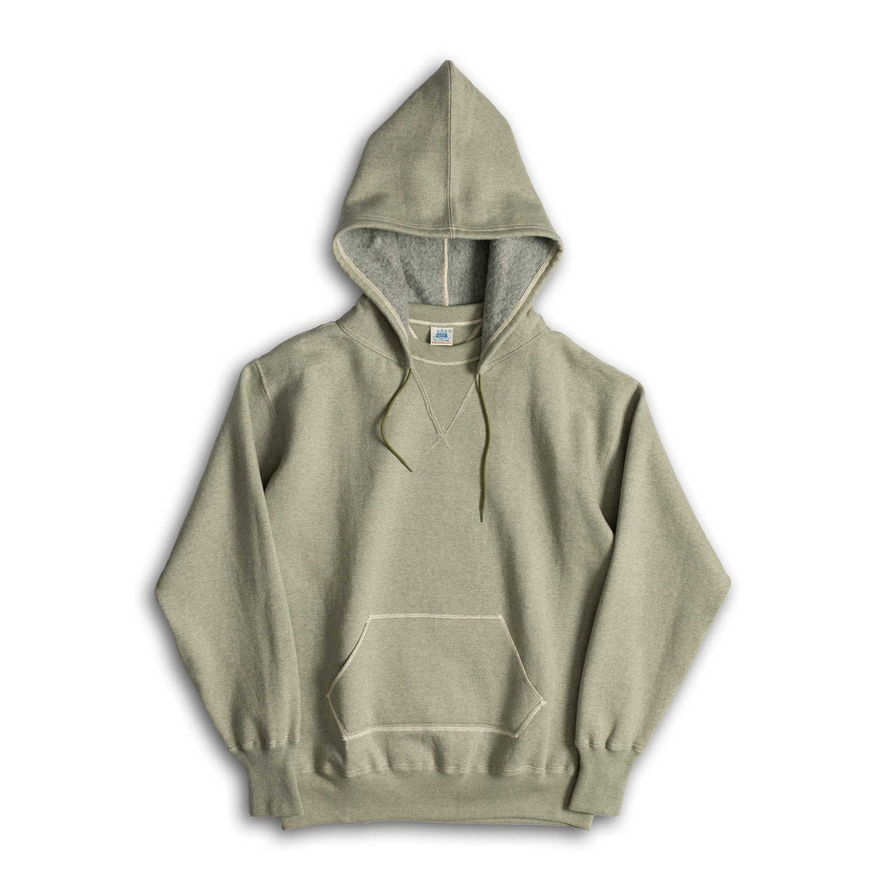 John Gluckow Back-Panel Afterhood Heather Green-Hooded Sweatshirt-Clutch Cafe