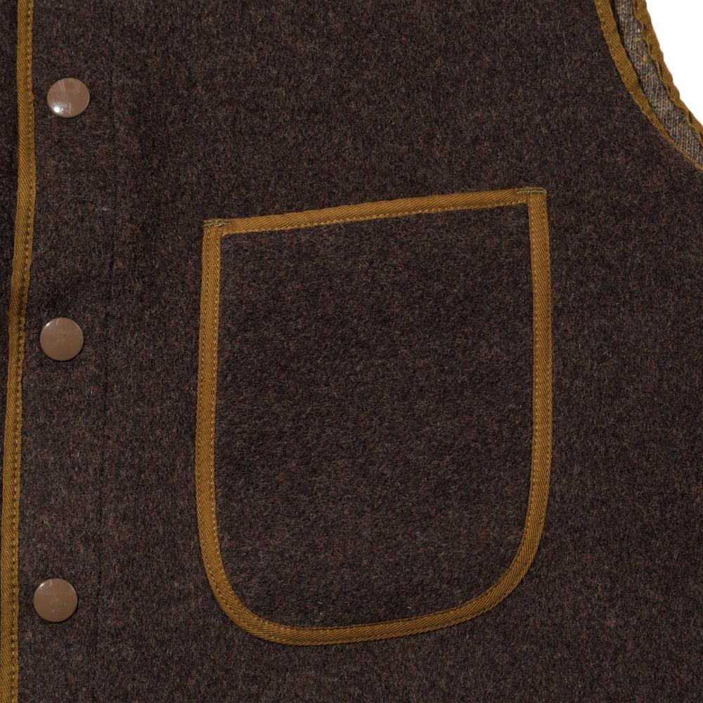 Warehouse & Co x John Gluckow JG-40 Fleece Beach Vest D.Brown-Jacket-Clutch Cafe