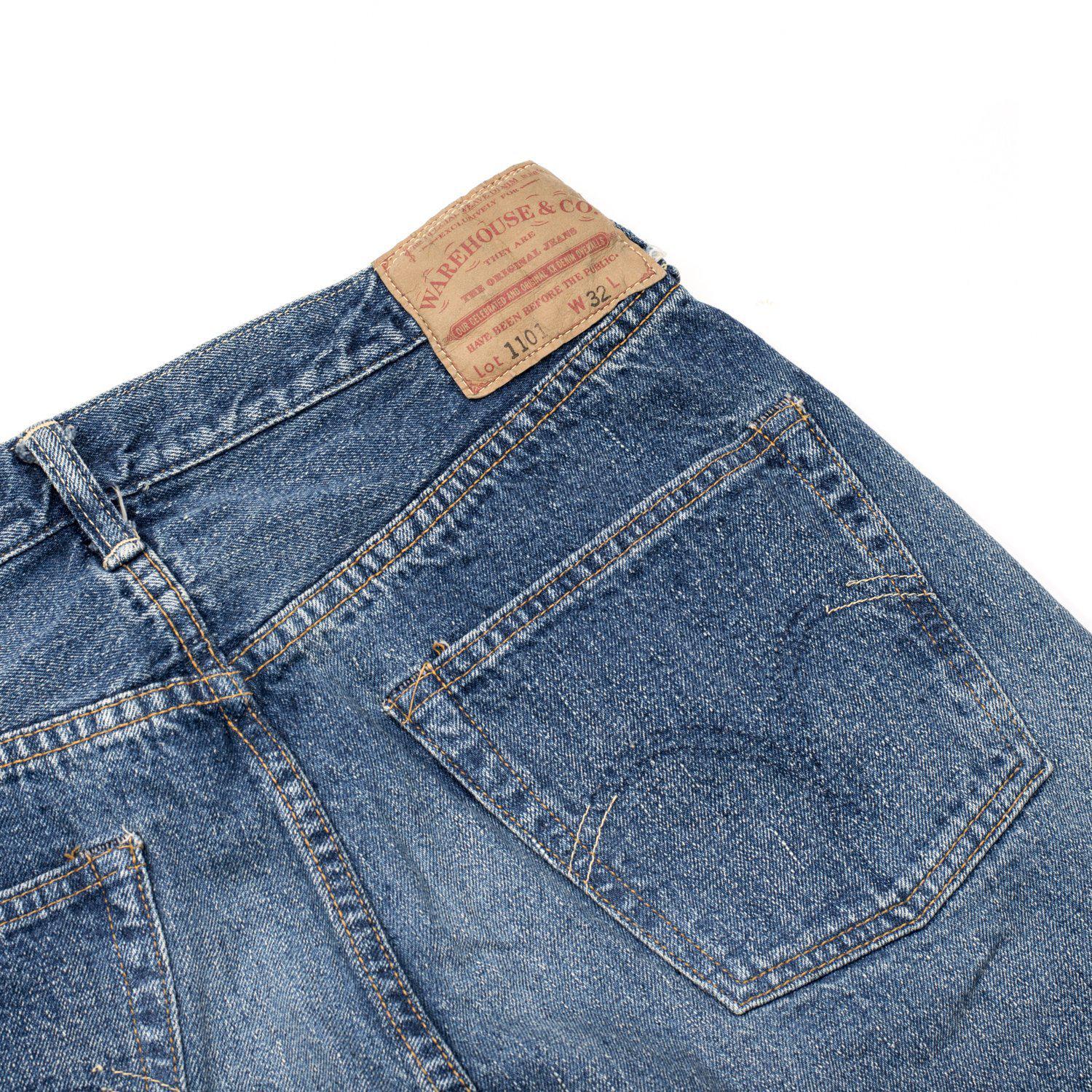 Warehouse & Co. Lot. 1101 Second Hand Series Used Wash Jean 12oz-Jeans-Clutch Cafe-selvage denim-selfedge denim