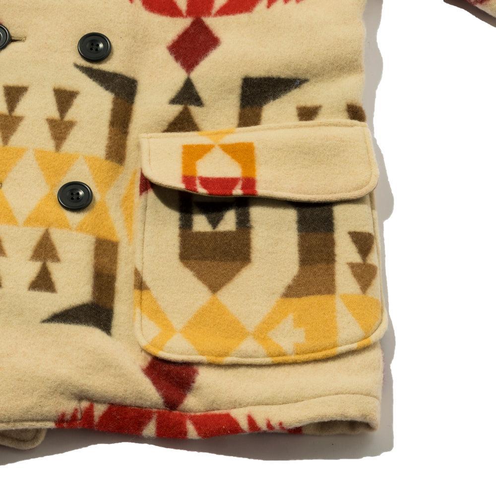 Warehouse & Co. X John Gluckow Blanket Pattern Mackinaw Coat Beige-Coat-Clutch Cafe