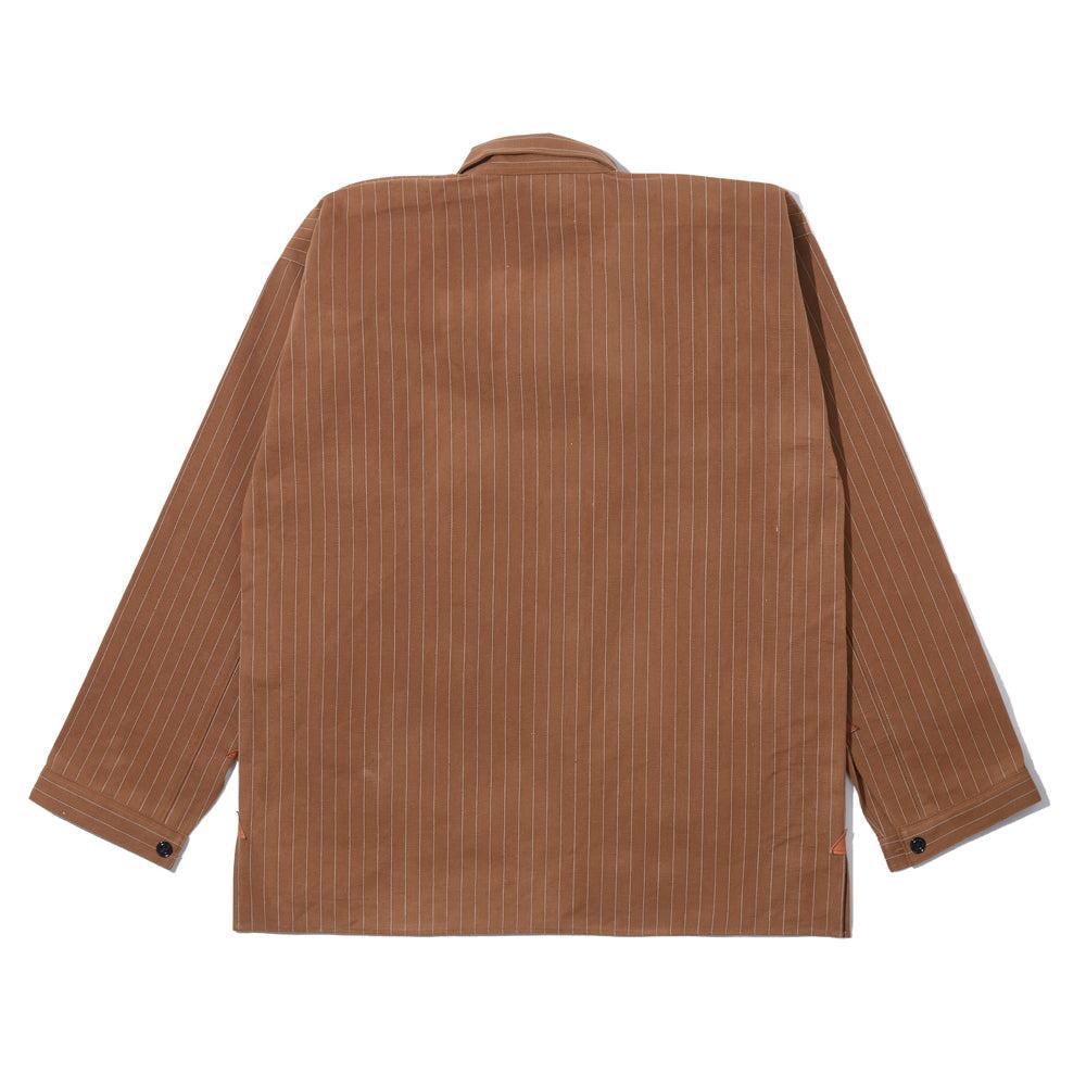 Warehouse & Co. x Greenbaum Lot. 2213 1880 Heavy Leather Bound Jumper Duck Stripe-Shirt-Clutch Cafe