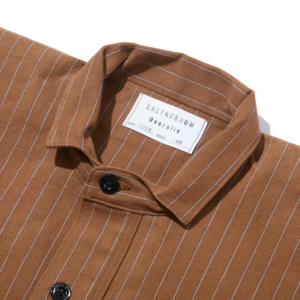 Warehouse & Co. x Greenbaum Lot. 2213 1880 Heavy Leather Bound Jumper Duck Stripe-Shirt-Clutch Cafe