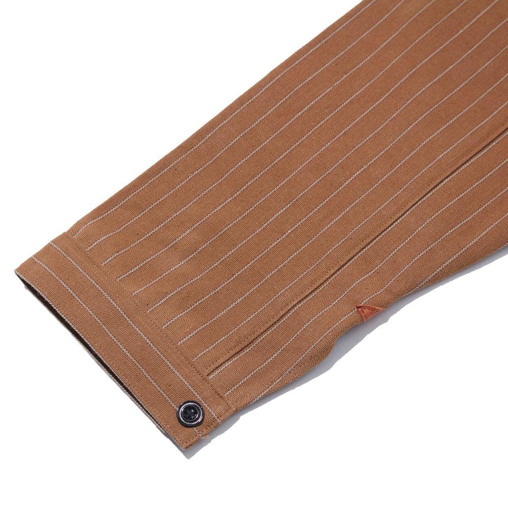 Warehouse & Co. x Greenbaum Lot. 2213 1880 Heavy Leather Bound Jumper Duck Stripe-Shirt-Clutch Cafe