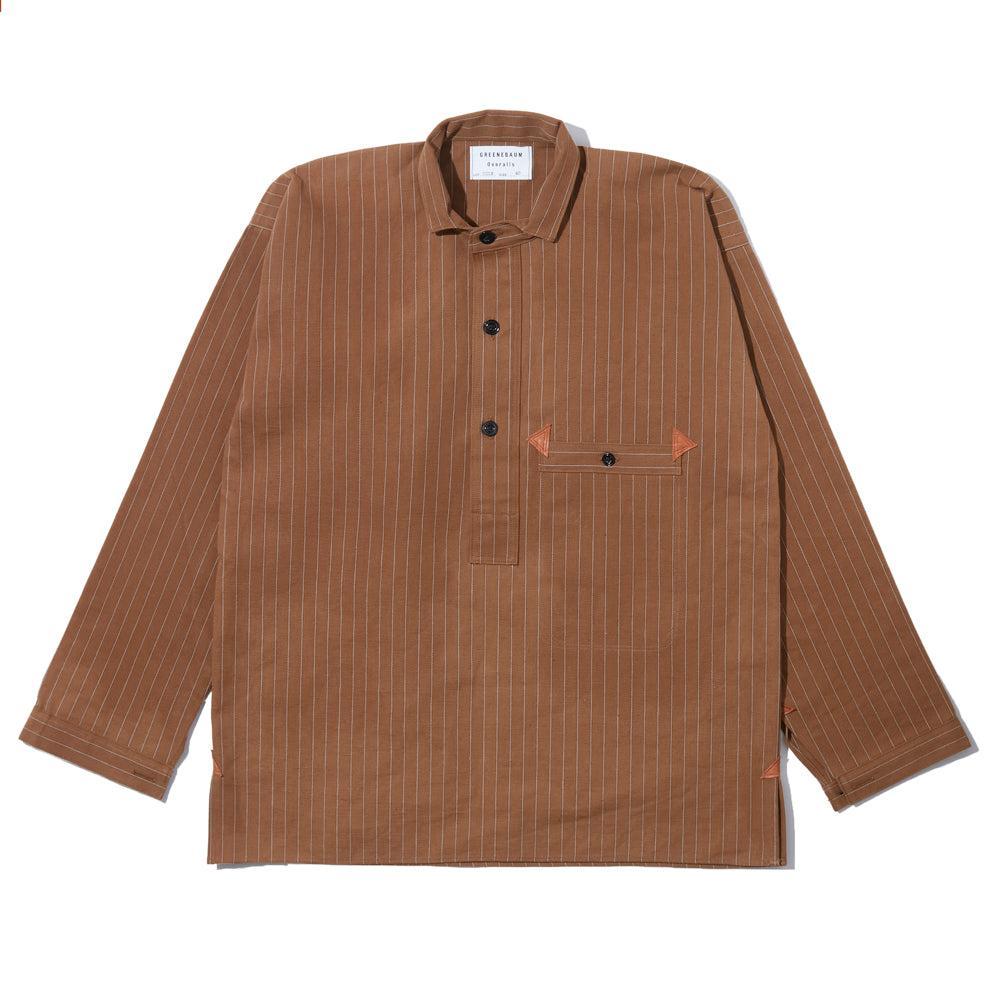 Warehouse & Co. x Greenbaum Lot. 2213 1880 Heavy Leather Bound Jumper Duck Stripe-Shirt-Clutch Cafe