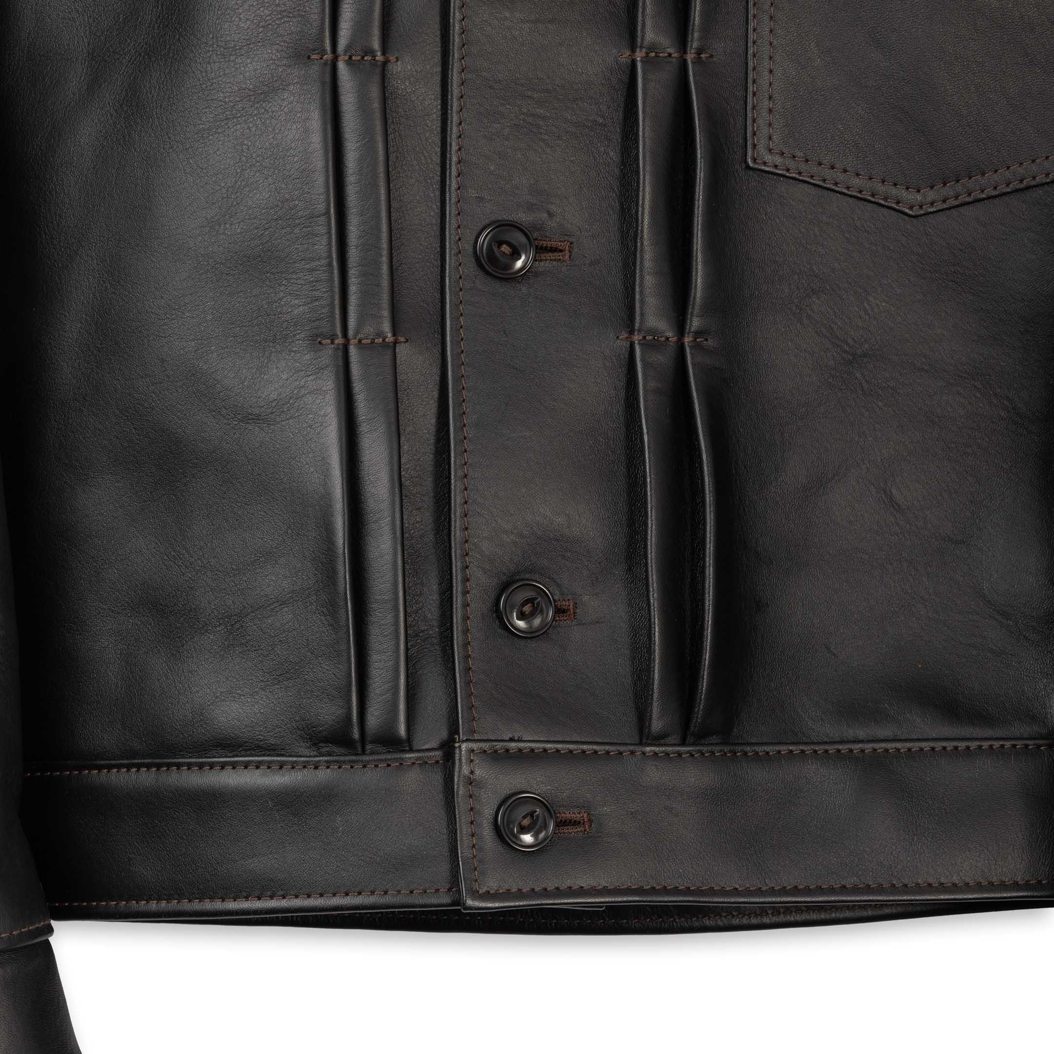 Y'2 Leather EB-160 Eco Horse Tea-Core 1930s Type I Leather Jacket Black-Leather Jacket-Clutch Cafe