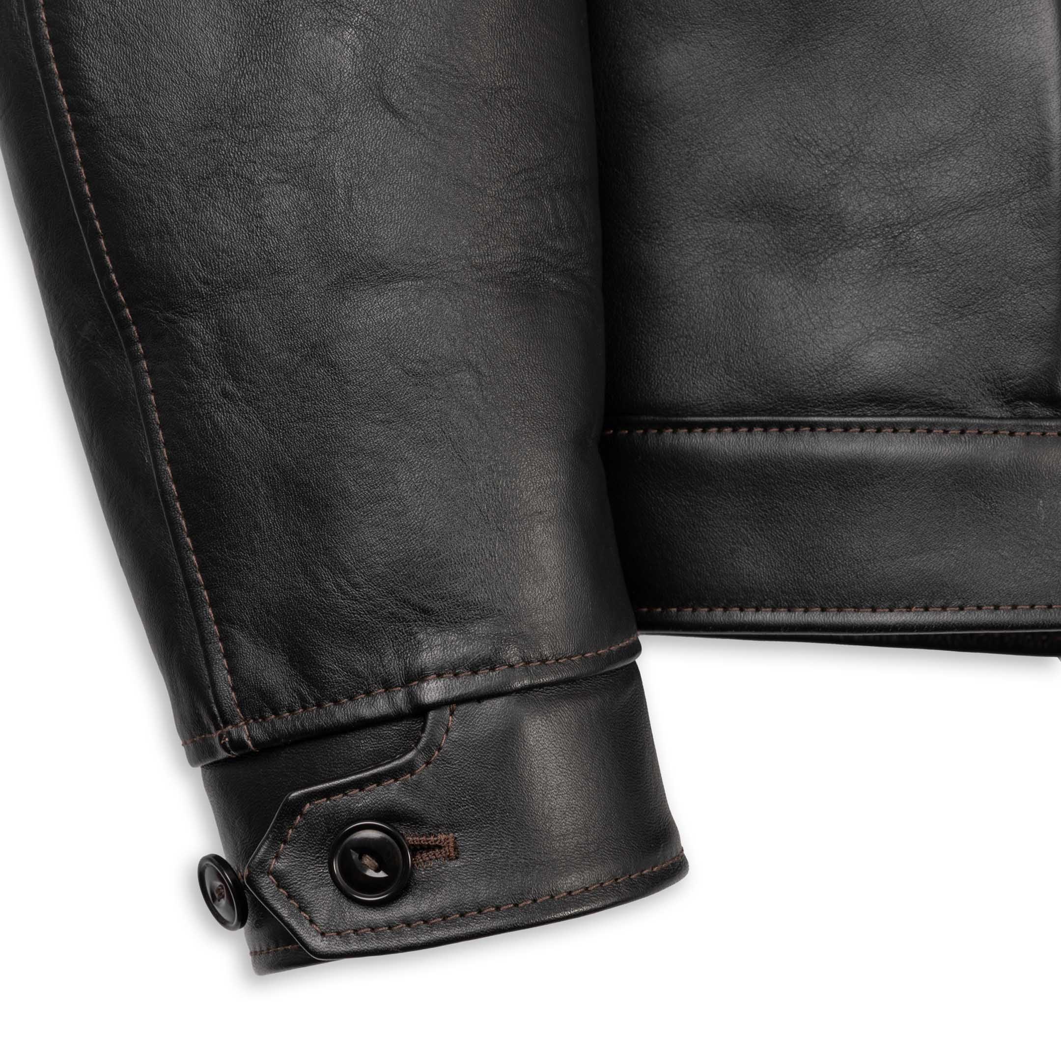 Y'2 Leather EB-160 Eco Horse Tea-Core 1930s Type I Leather Jacket Black-Leather Jacket-Clutch Cafe