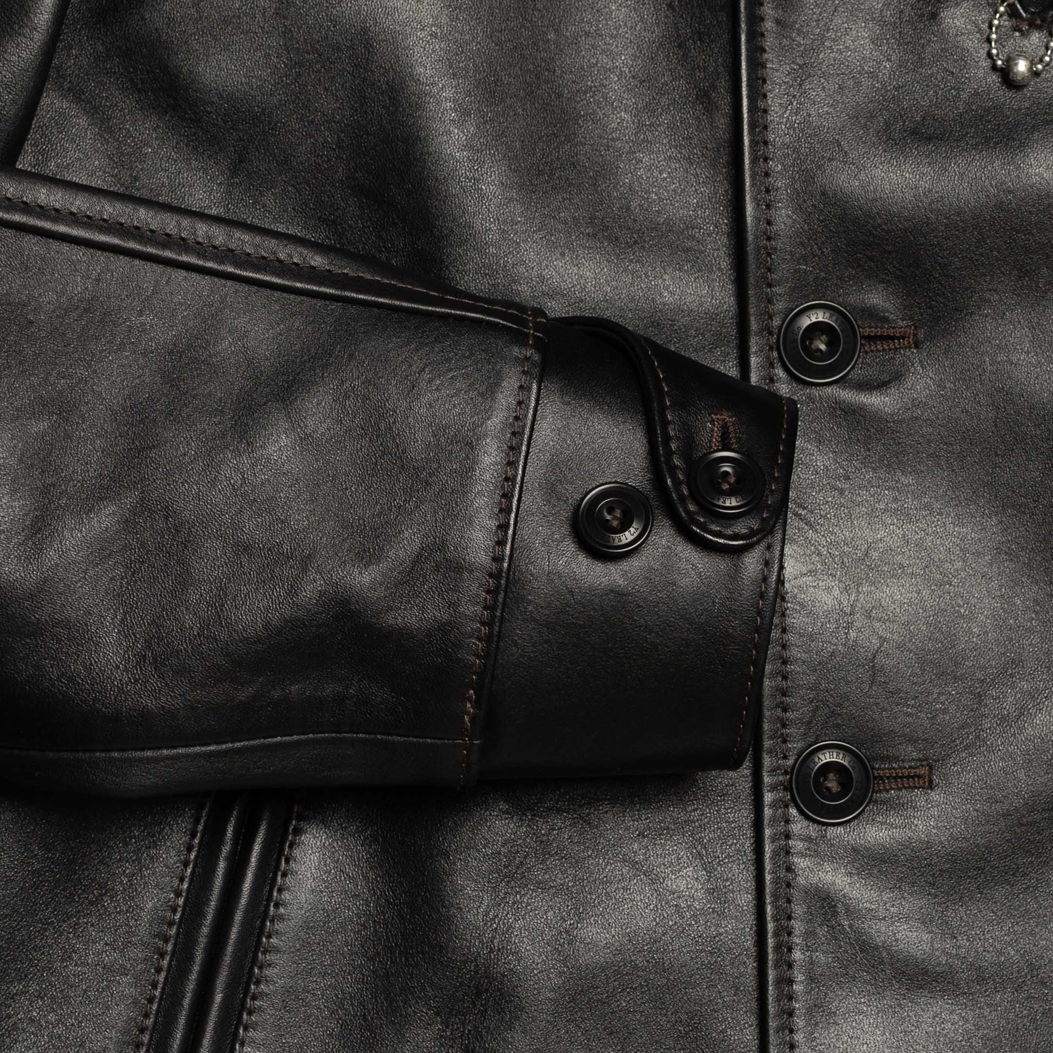 Y'2 Leather EC-77 Eco Horse Car Coat Black-Leather Jacket-Clutch Cafe