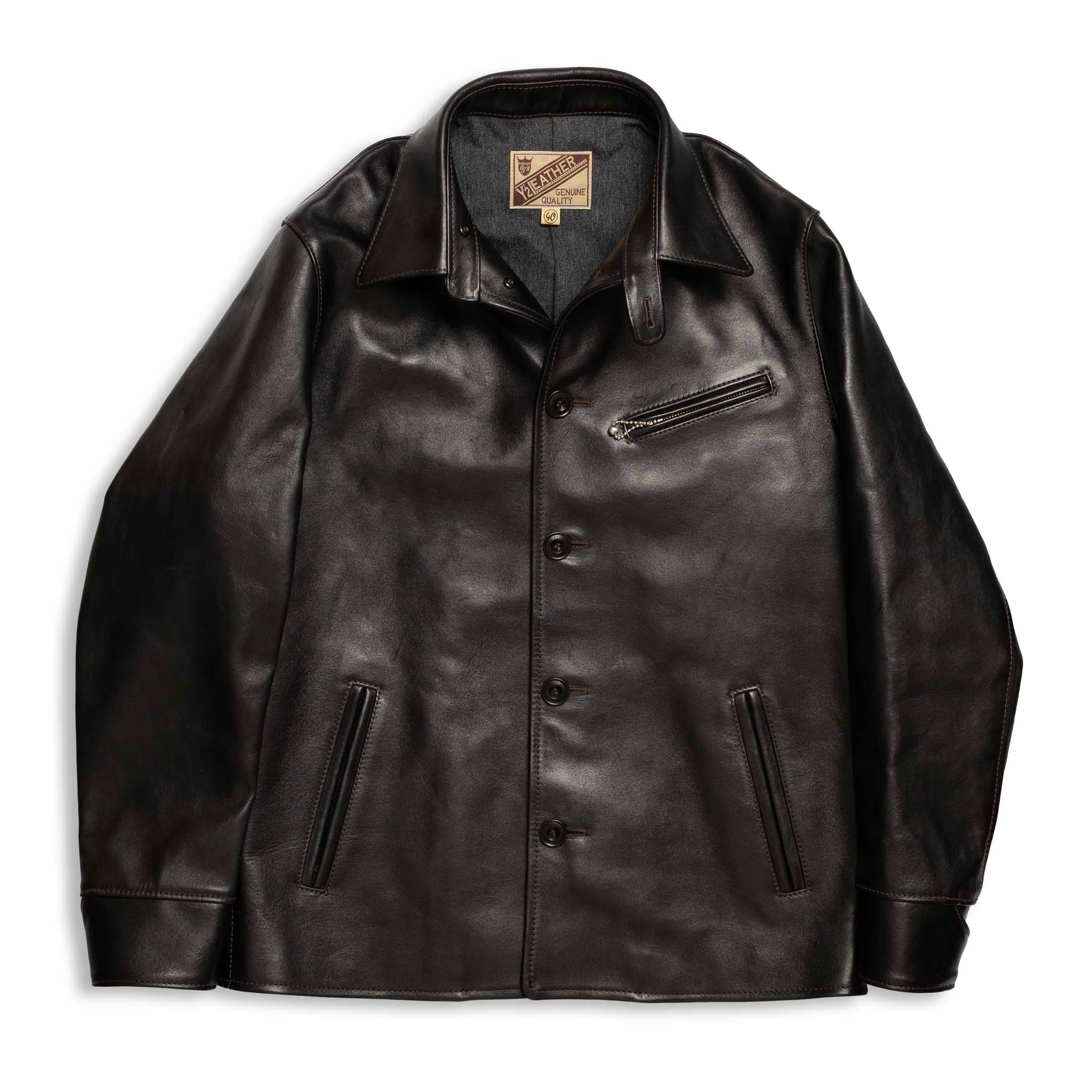 Y'2 Leather EC-77 Eco Horse Car Coat Black-Leather Jacket-Clutch Cafe