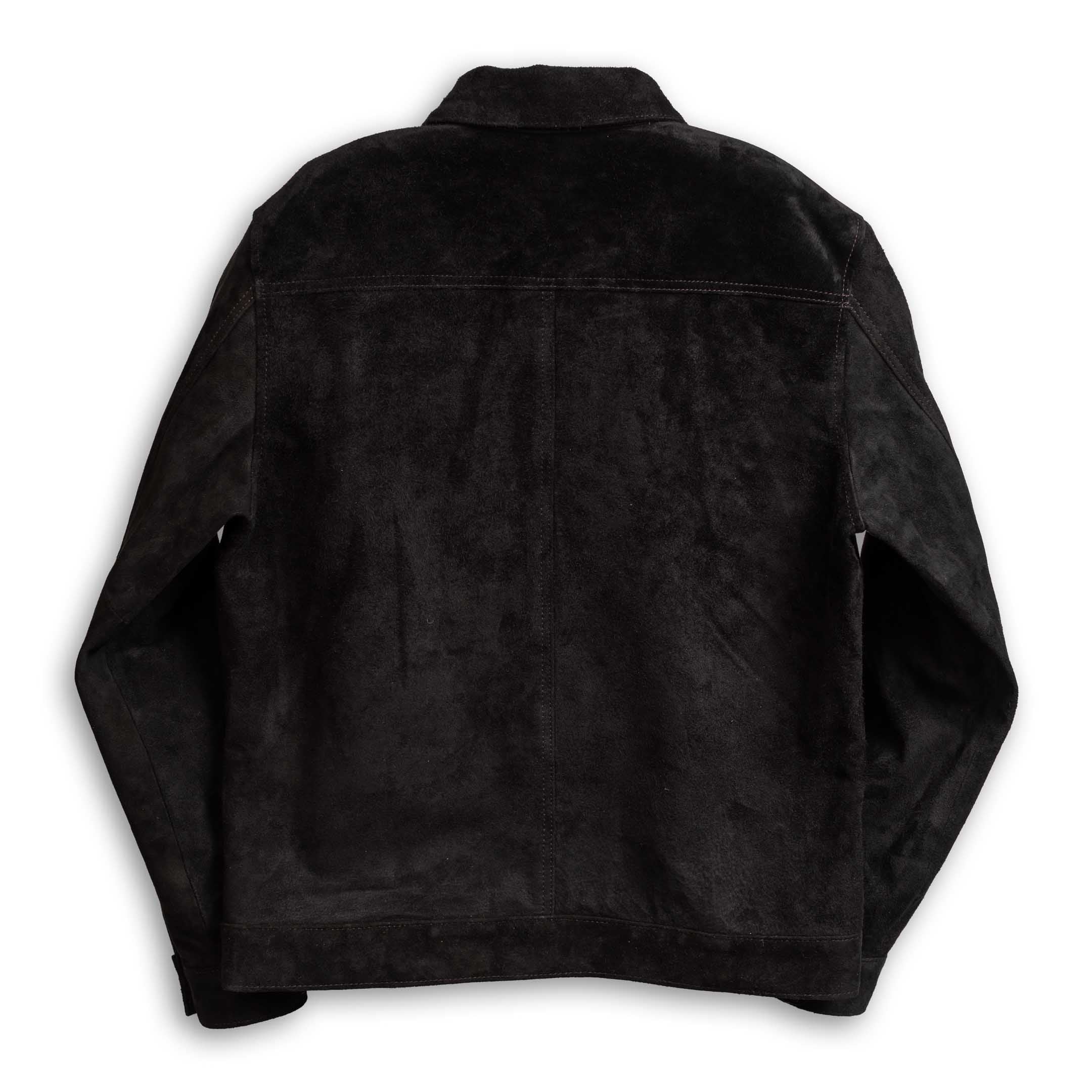 Y'2 Leather Horse Roughout WWII Jean Jacket Black-Leather Jacket-Clutch Cafe-selvage denim-selfedge denim