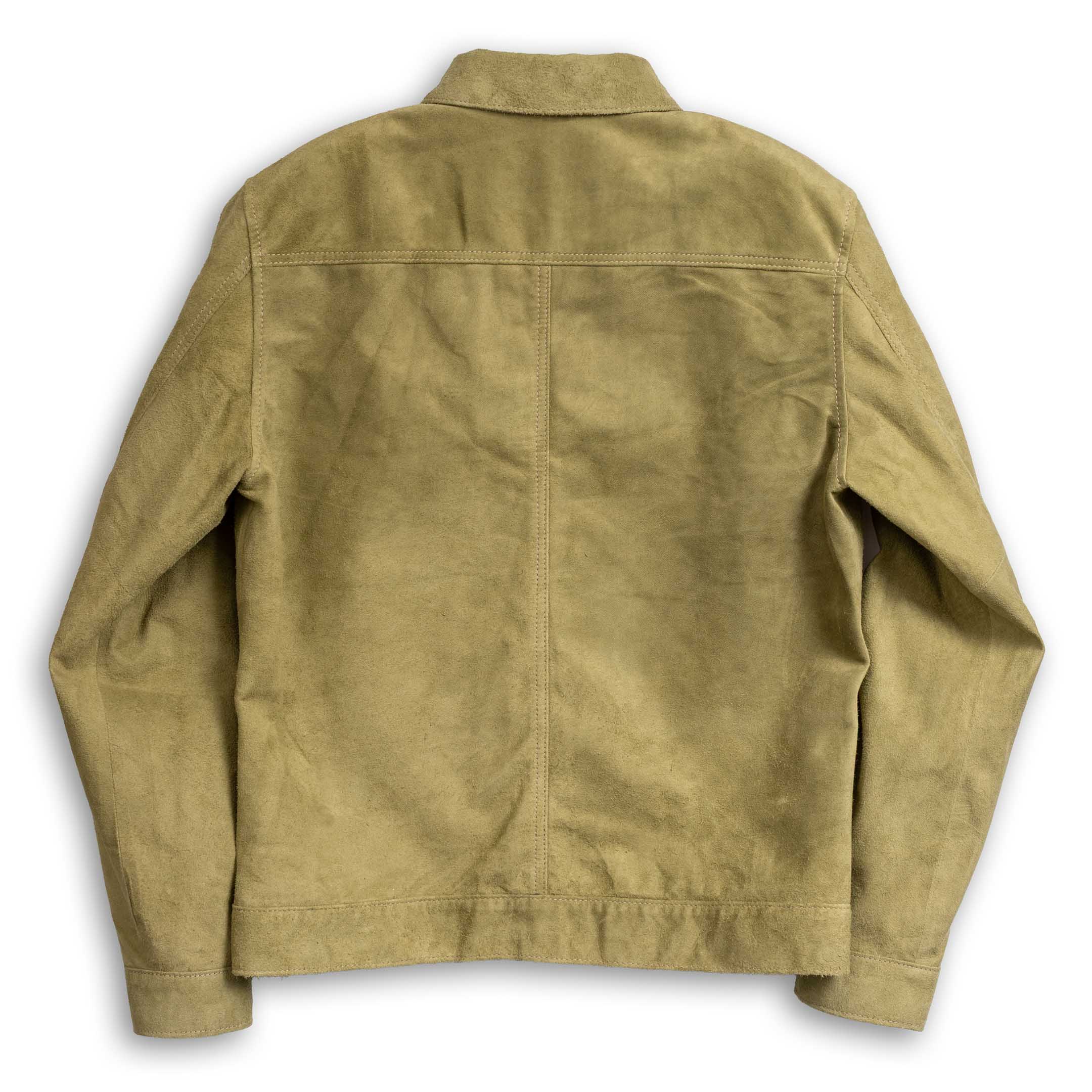 Y'2 Leather Horse Roughout WWII Jean Jacket Khaki-Leather Jacket-Clutch Cafe-selvage denim-selfedge denim