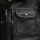 Y'2 Leather Iron Tanned Horse 60's Jean Jacket Black-Leather Jacket-Clutch Cafe-selvage denim-selfedge denim