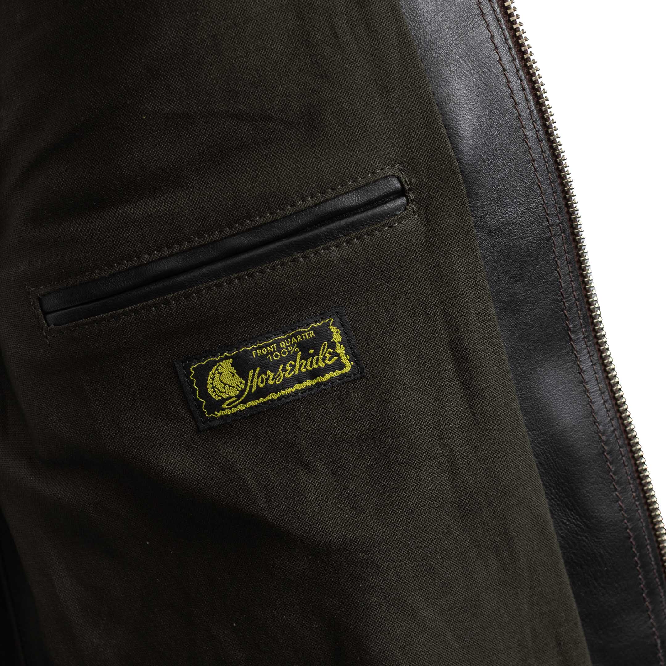 Y'2 Leather Iron Tanned Horse 60's Jean Jacket Black-Leather Jacket-Clutch Cafe-selvage denim-selfedge denim