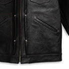 Y'2 Leather Iron Tanned Horse 60's Jean Jacket Black-Leather Jacket-Clutch Cafe-selvage denim-selfedge denim