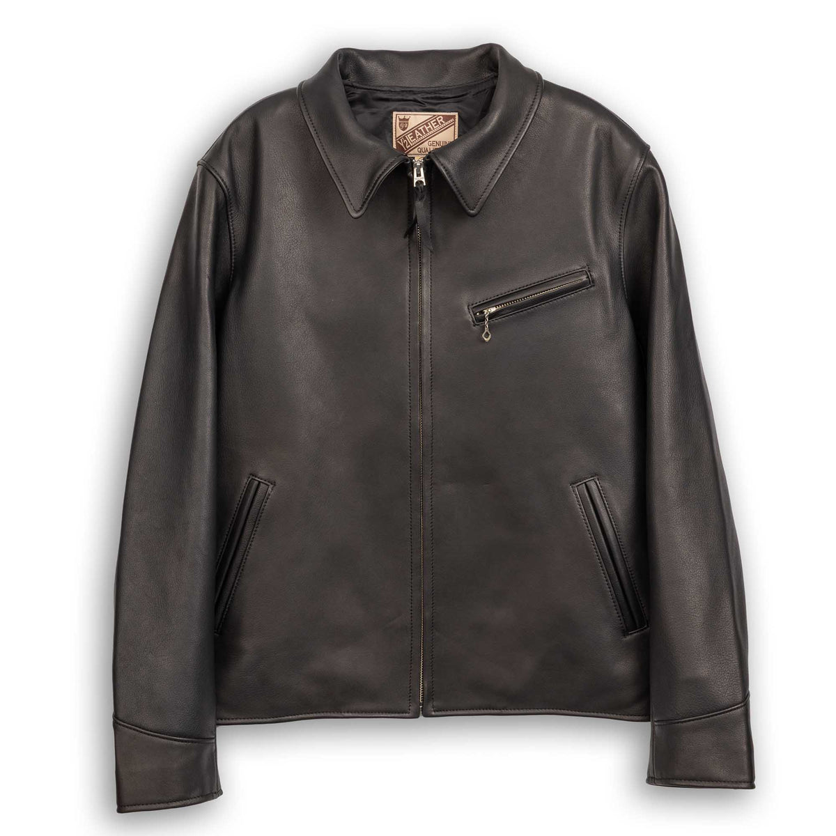 Y'2 Leather SPR-45 Sheepskin Single Jacket Black-Leather Jacket-Clutch Cafe