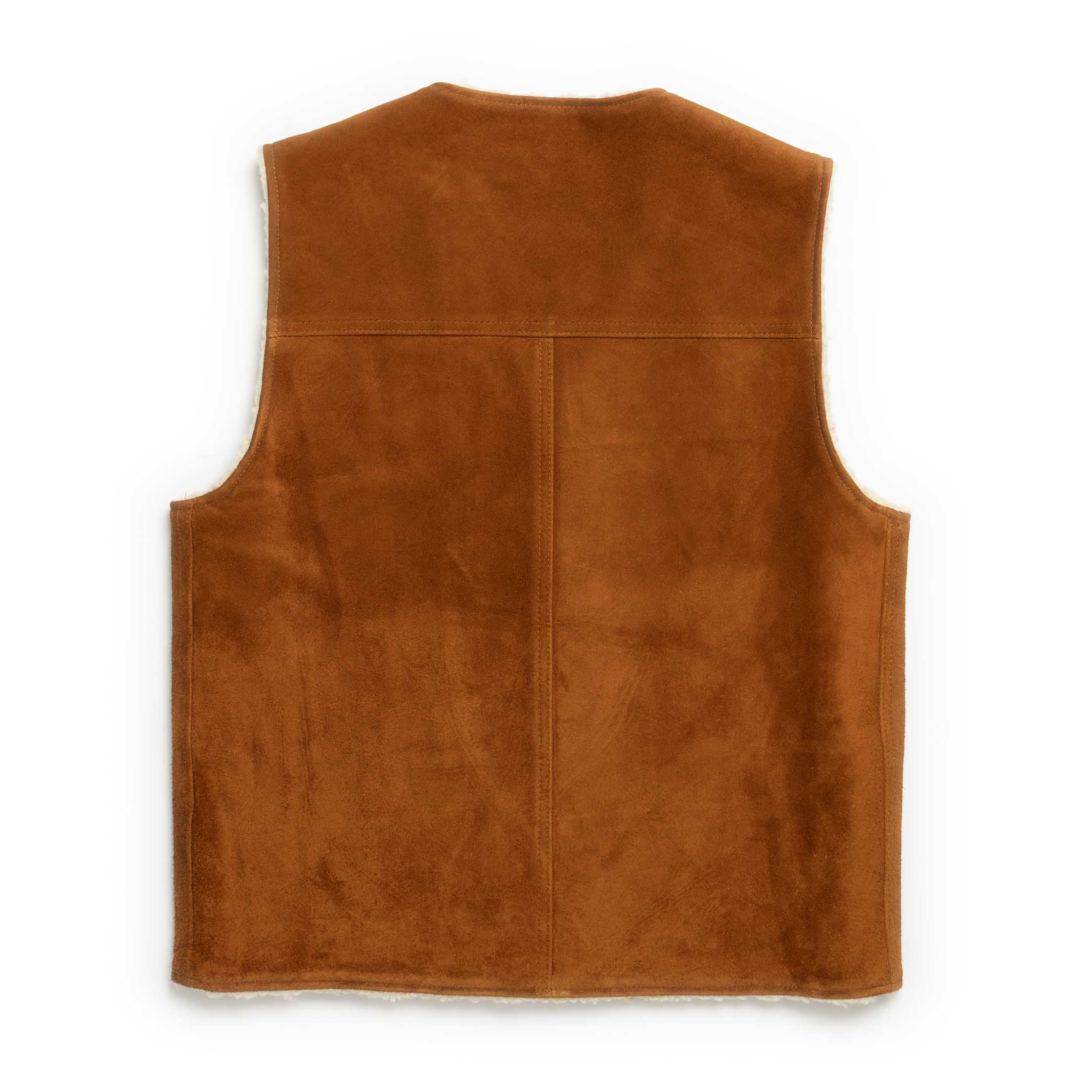 Y'2 Leather Steer Roughout Wool Boa Vest Camel-Leather Jacket-Clutch Cafe