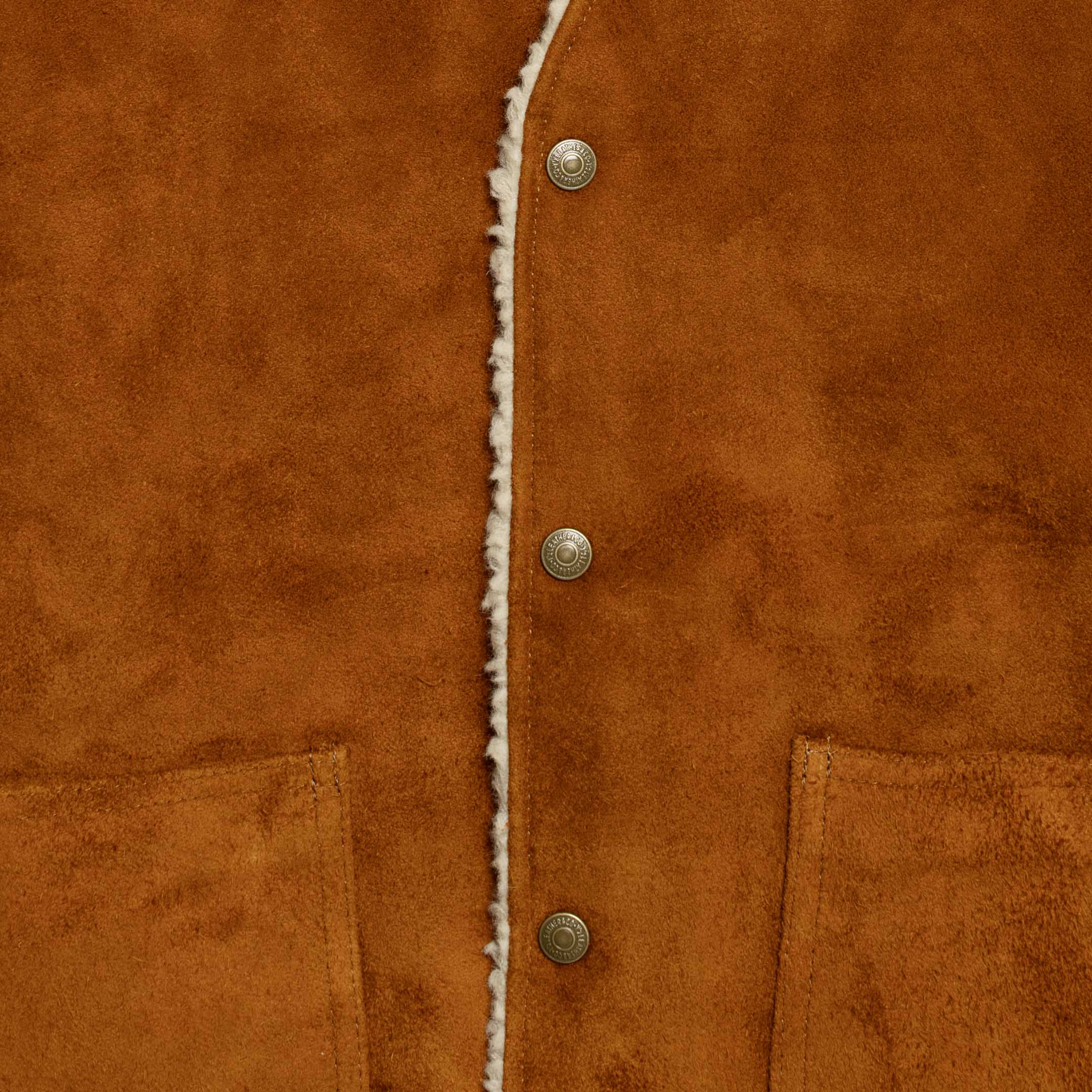 Y'2 Leather Steer Roughout Wool Boa Vest Camel-Leather Jacket-Clutch Cafe